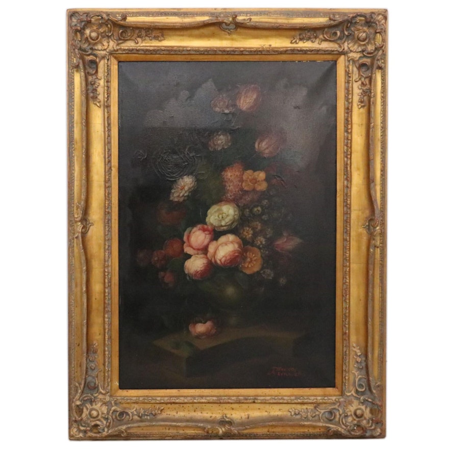 Terence Alexander Floral Still Life Oil Painting, Mid to Late 20th Century