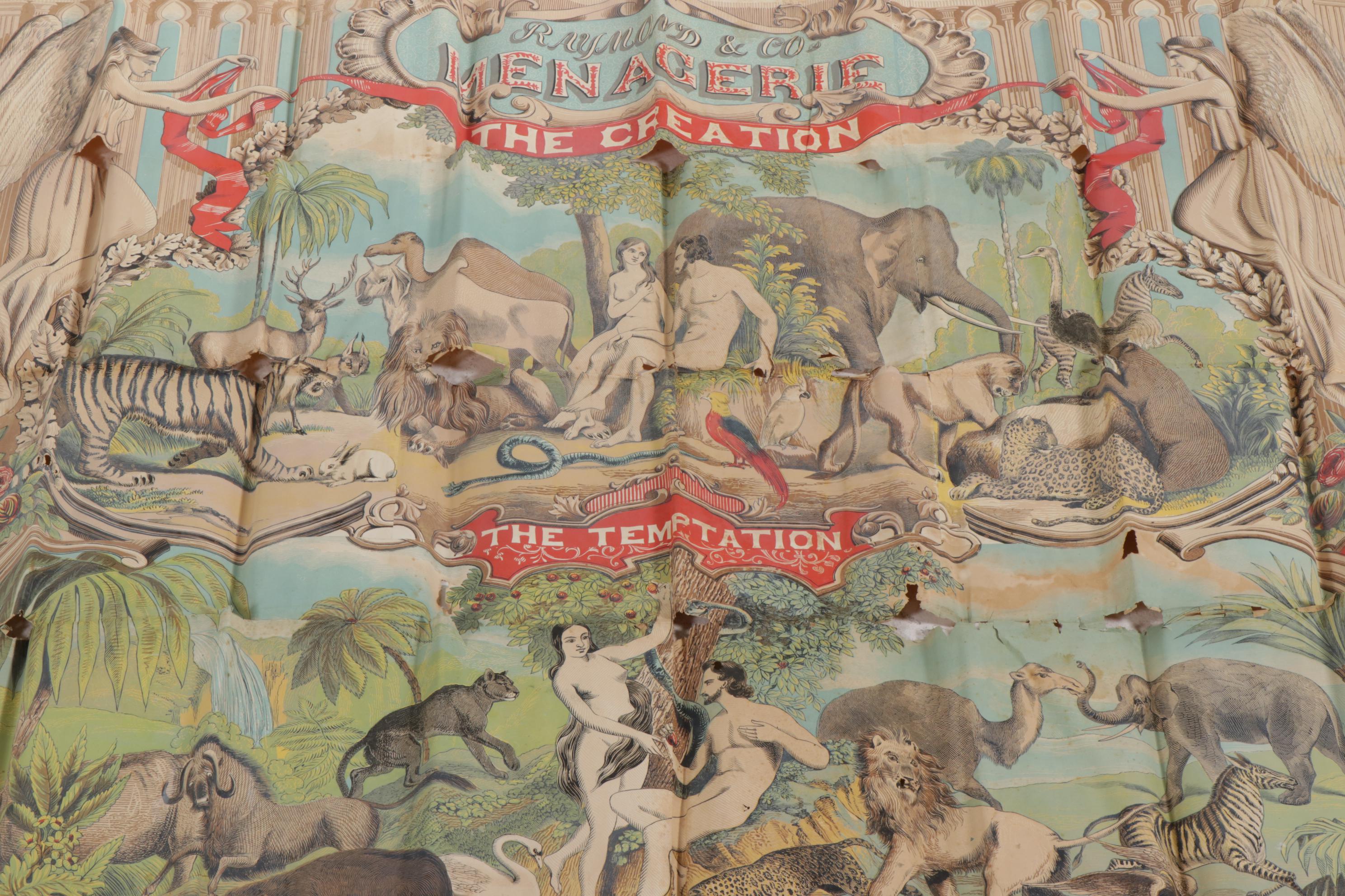 Large-Scale Raymond & Co Menagerie Color Lithograph Poster, 1850