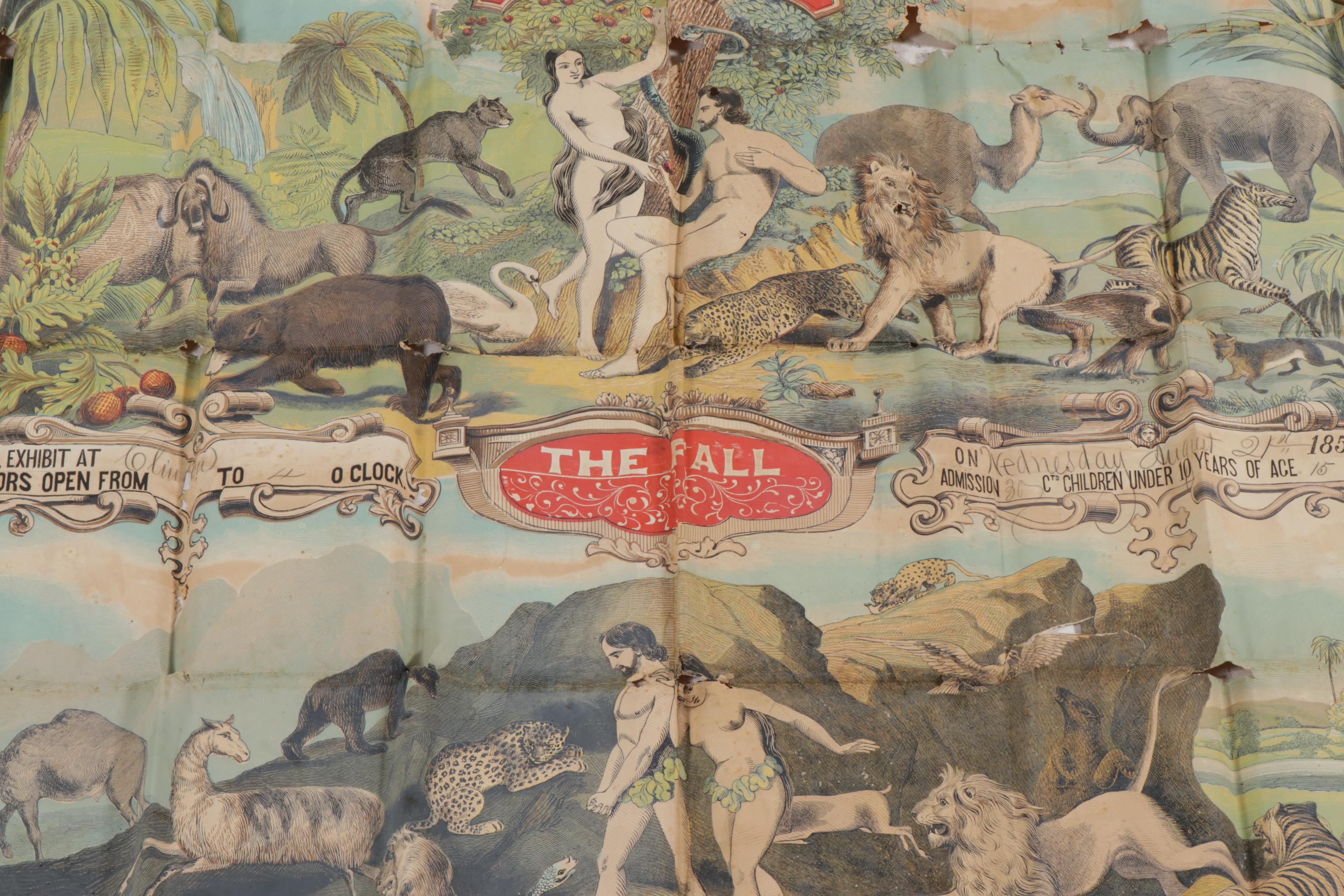 Large-Scale Raymond & Co Menagerie Color Lithograph Poster, 1850