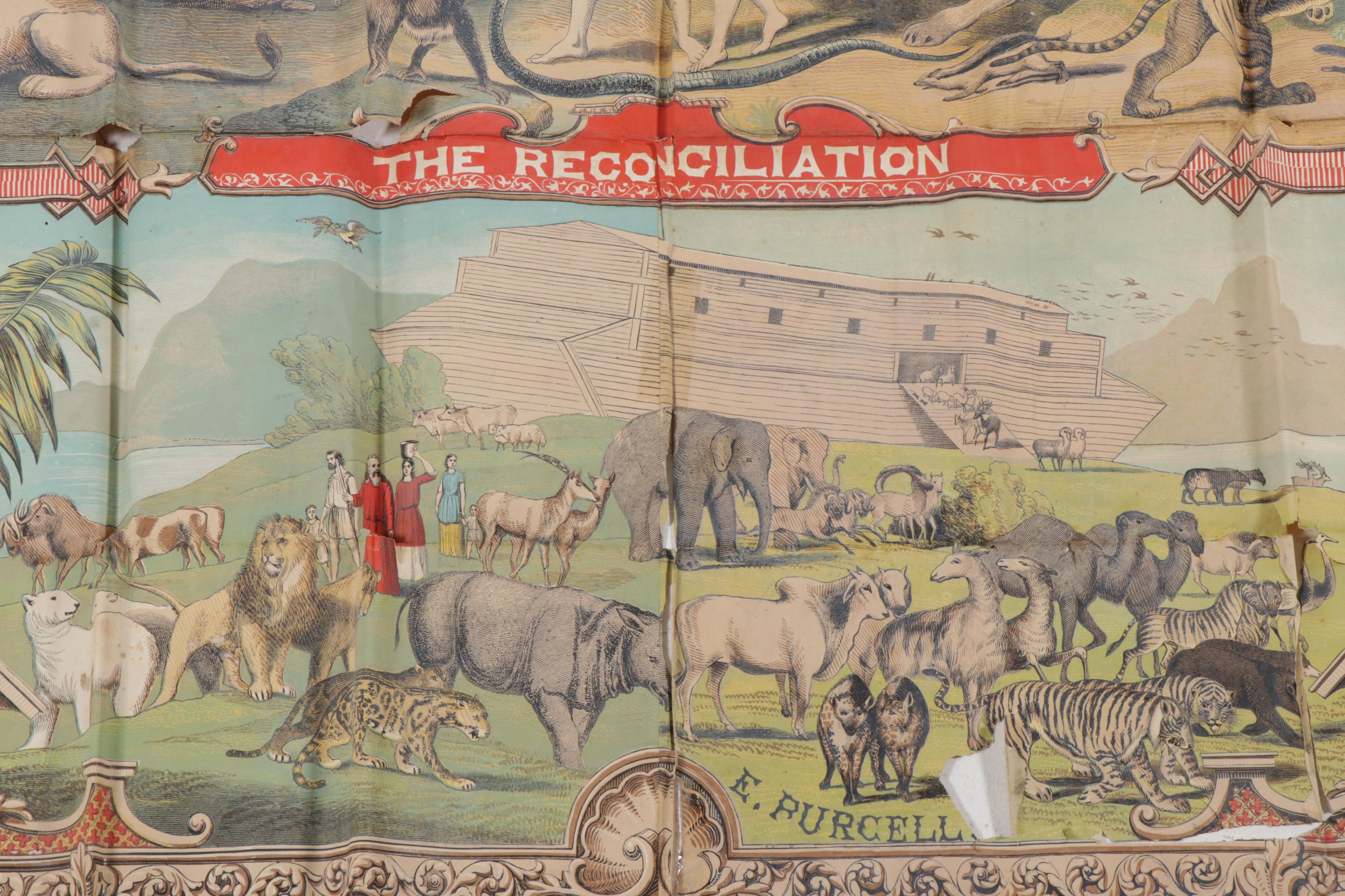 Large-Scale Raymond & Co Menagerie Color Lithograph Poster, 1850