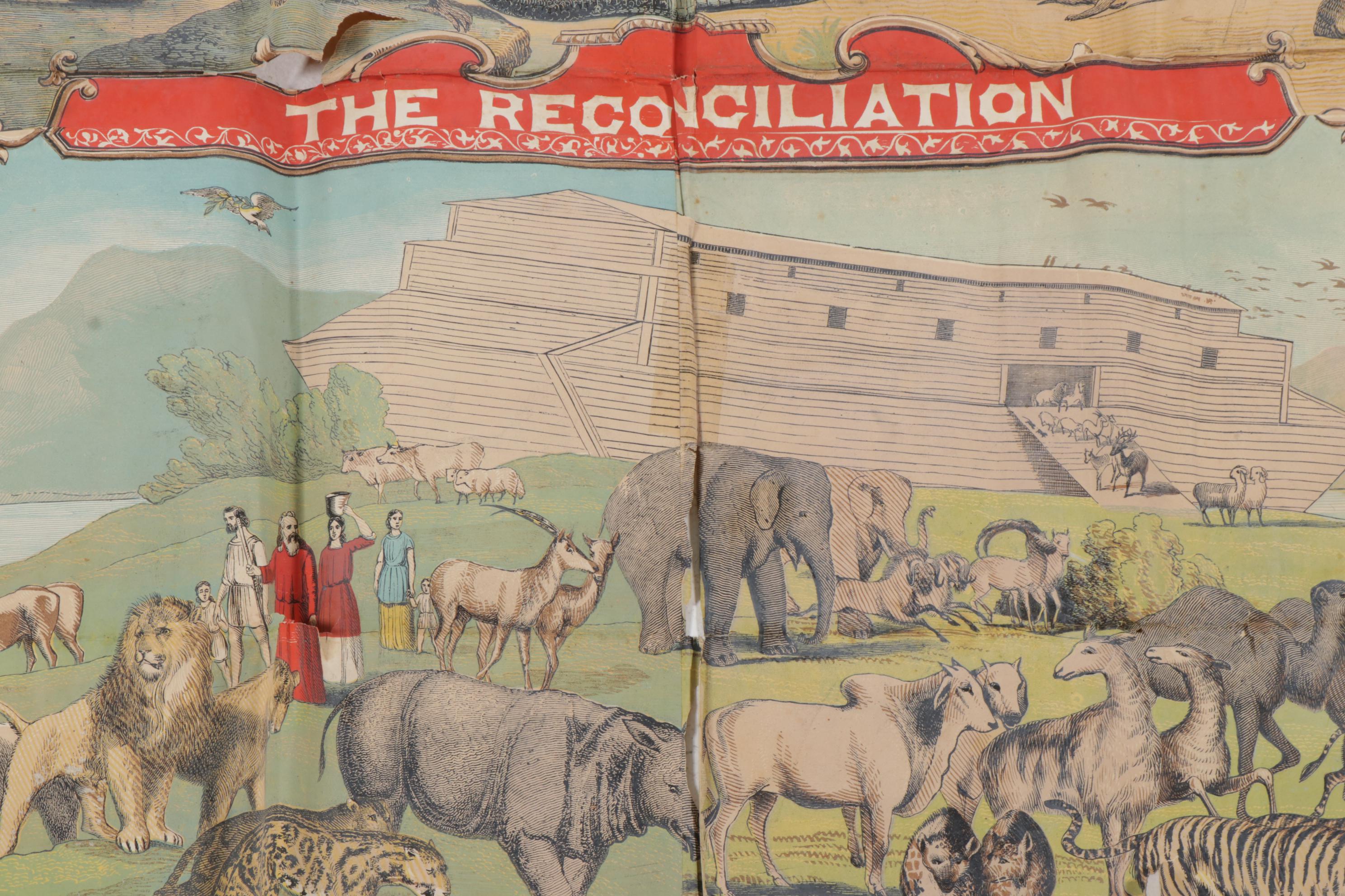 Large-Scale Raymond & Co Menagerie Color Lithograph Poster, 1850