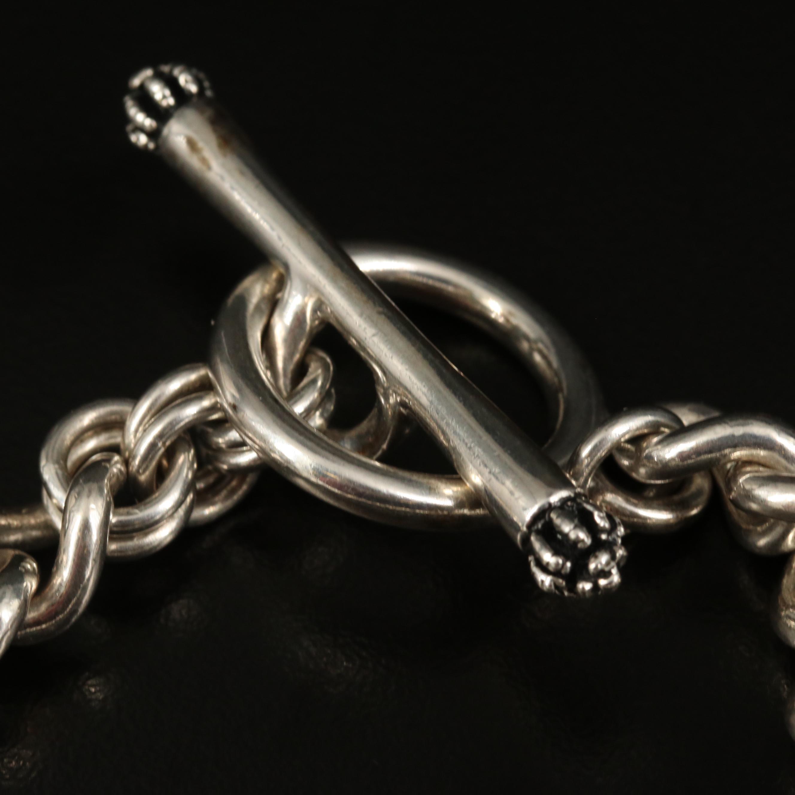 Juicy Couture Sterling Silver Charm Bracelet with High Heel and Horseshoe Charms