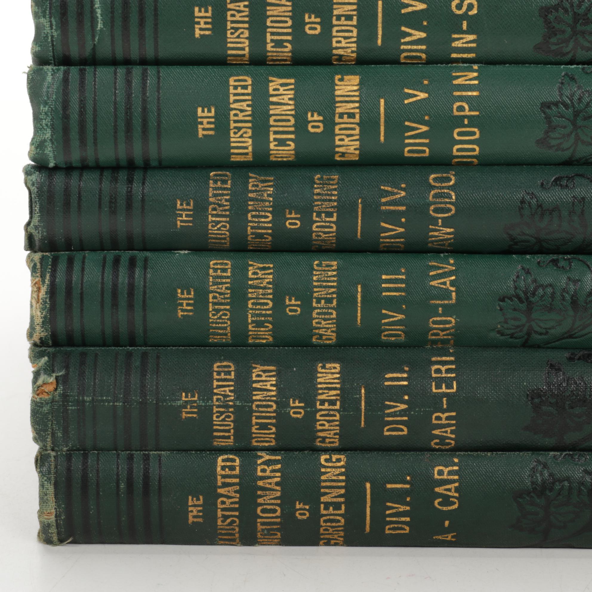 "Illustrated Dictionary of Gardening" Eight-Volume Set with Supplements, 1900