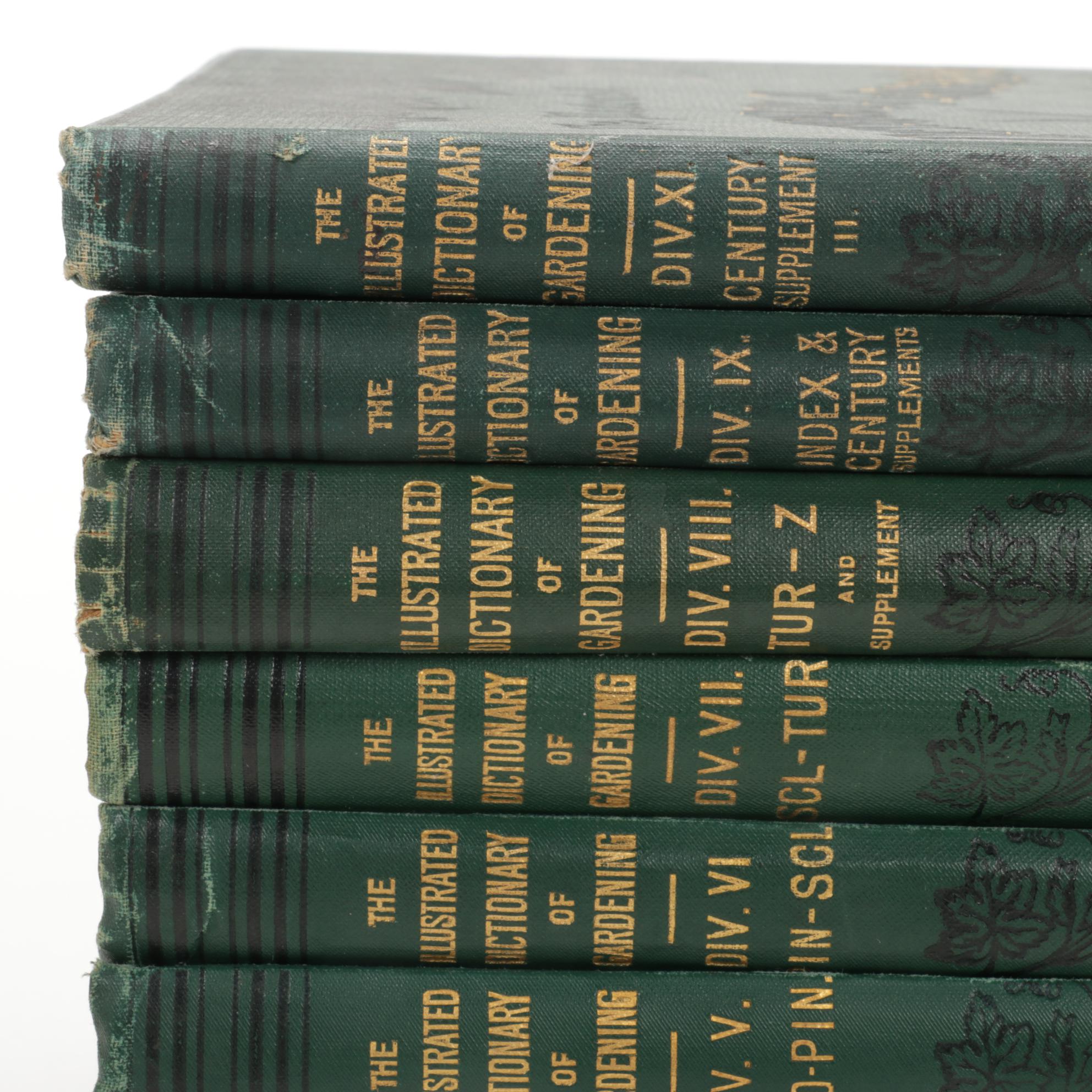 "Illustrated Dictionary of Gardening" Eight-Volume Set with Supplements, 1900