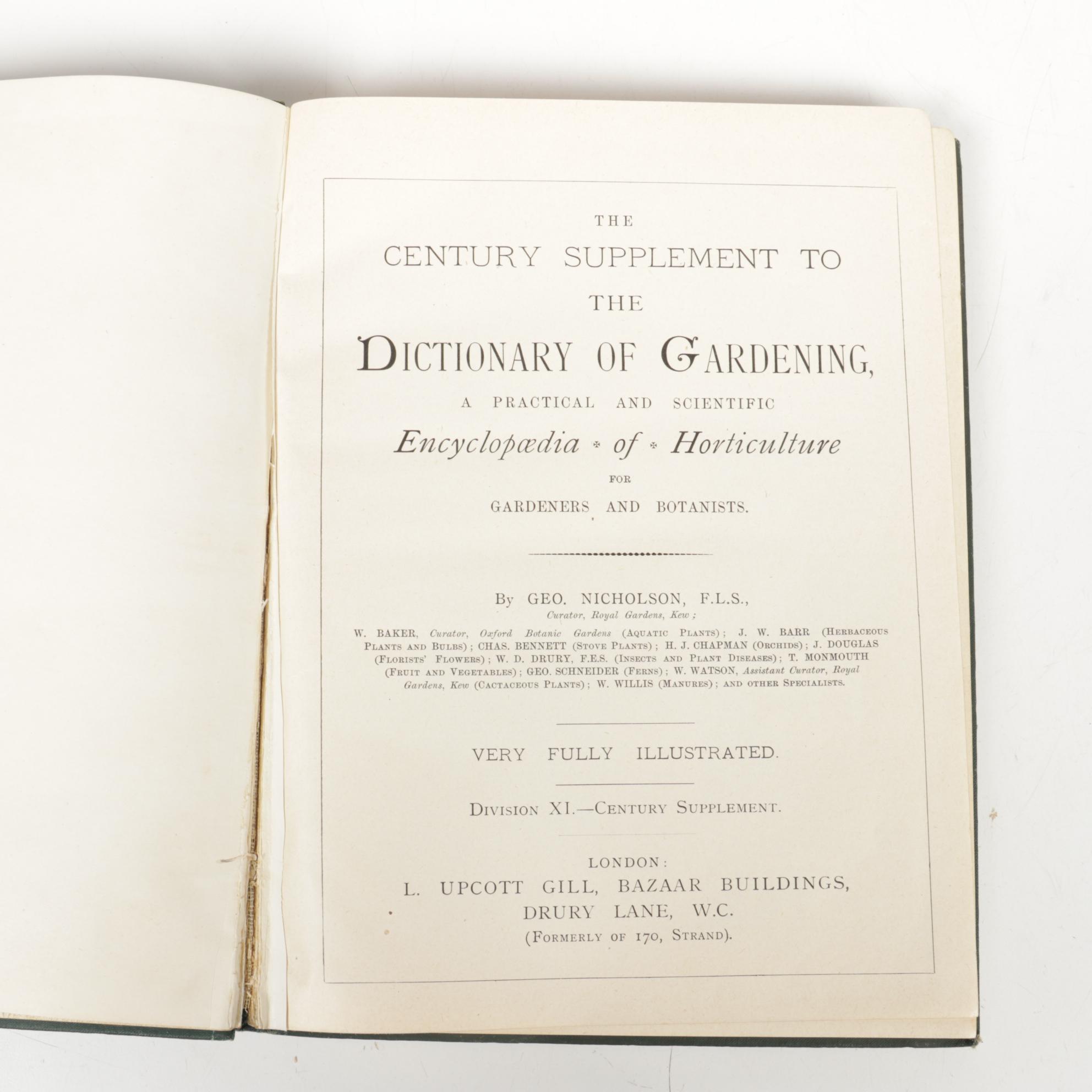 "Illustrated Dictionary of Gardening" Eight-Volume Set with Supplements, 1900