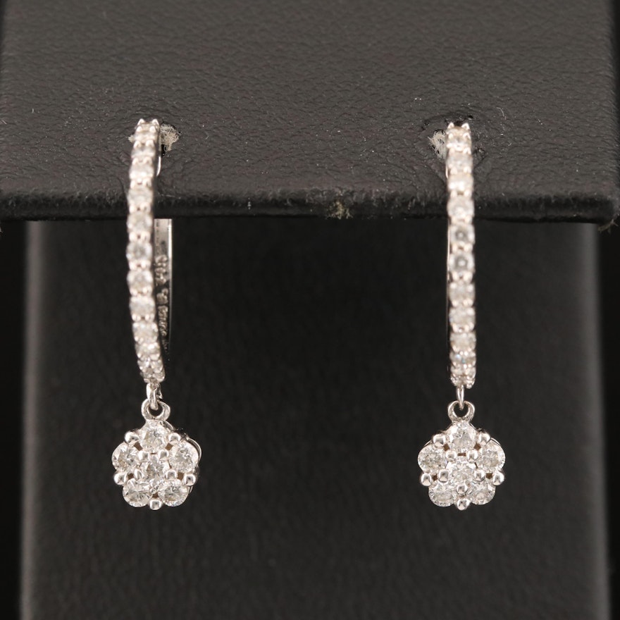 Sonia B 14K Diamond Huggie Earrings with Drop