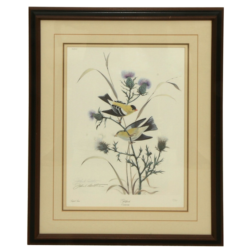 John A. Ruthven Offset Lithograph "Goldfinch" Late 20th Century