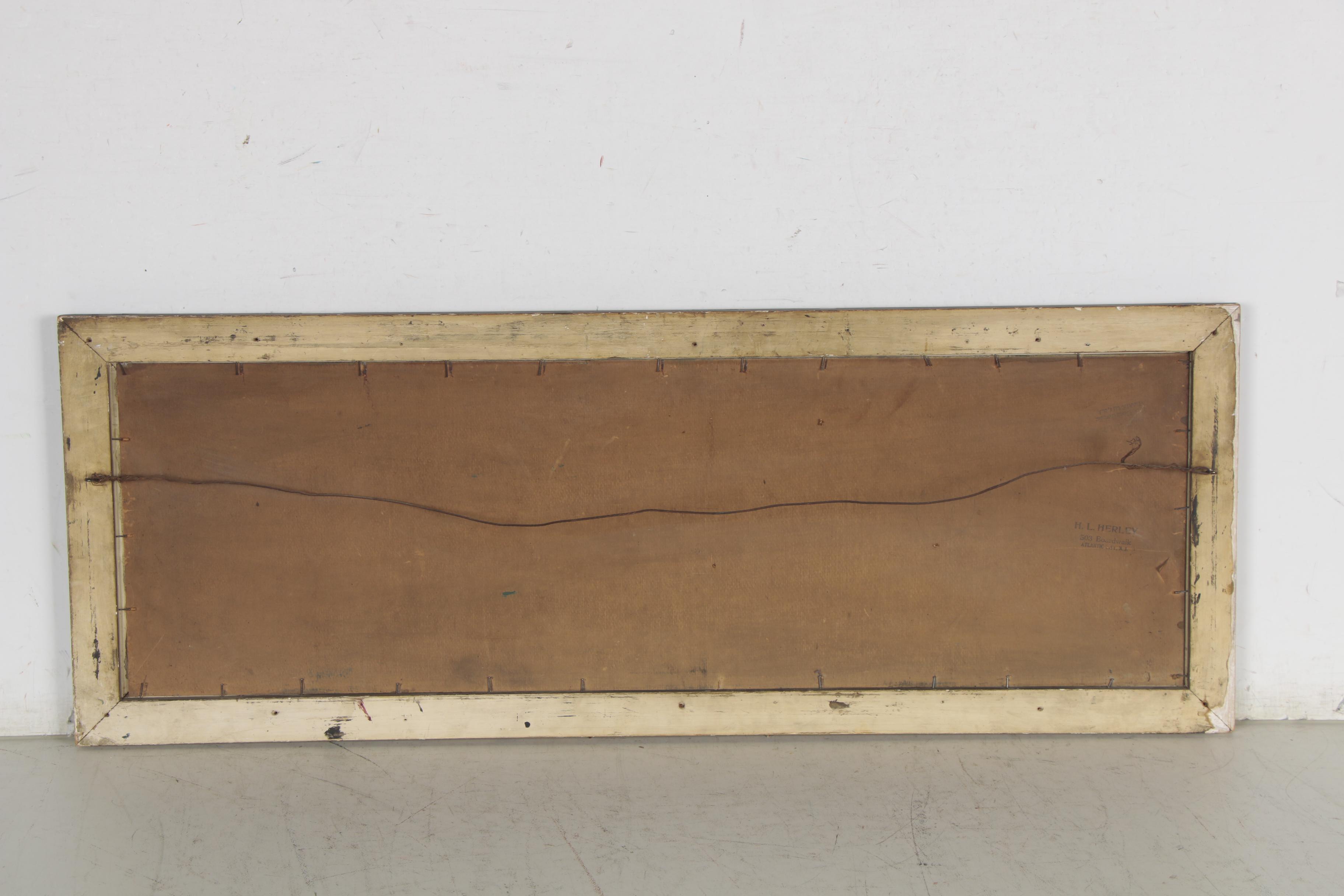 H.L. Herley Landscape Oil Painting of Lake at Sunset, Early 20th Century