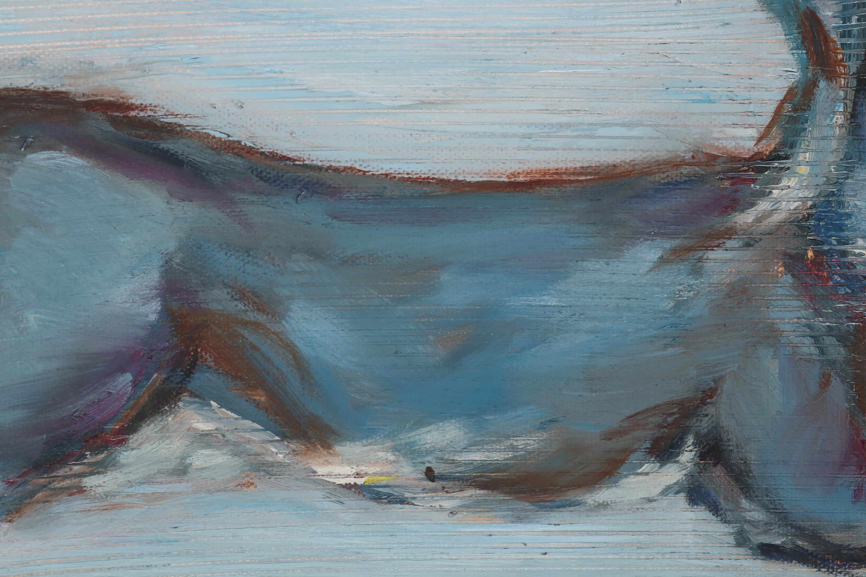 Oil Painting of Blue Rabbit, 21st Century