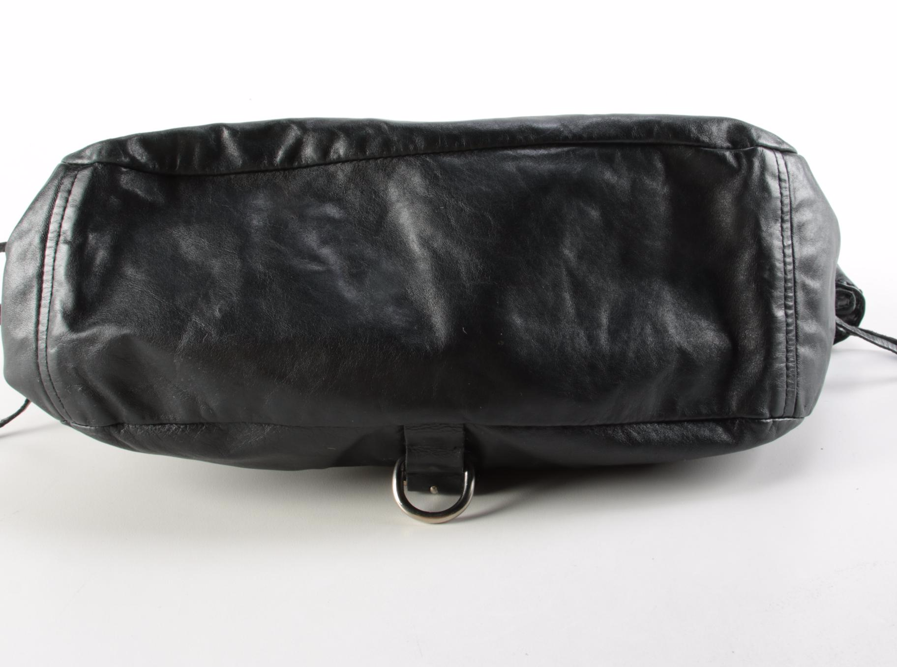 Prada Black Smooth Leather Flap Front Shoulder Bag