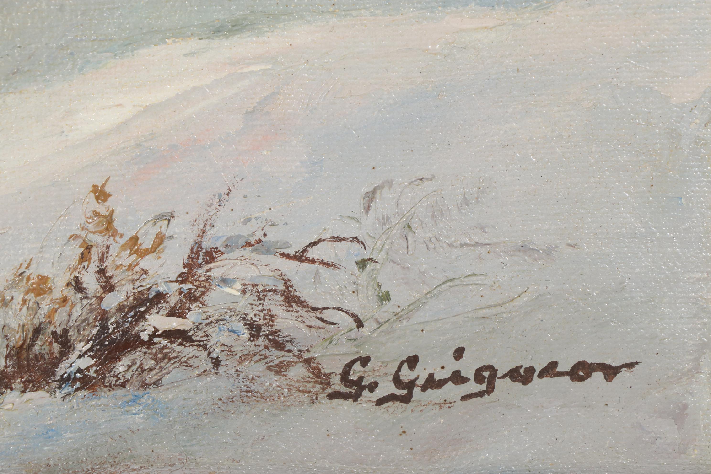 Gertrude Grigorov Winter Landscape Oil Painting, Mid to Late 20th century