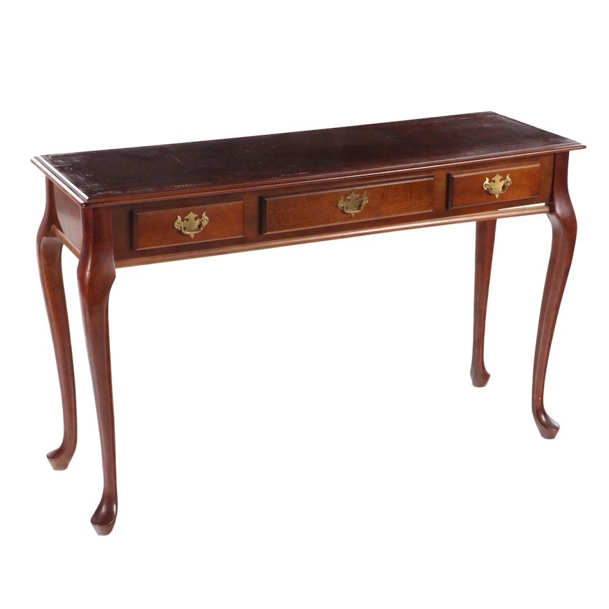 Queen Anne Style Mahogany Console Table, Late 20th Century