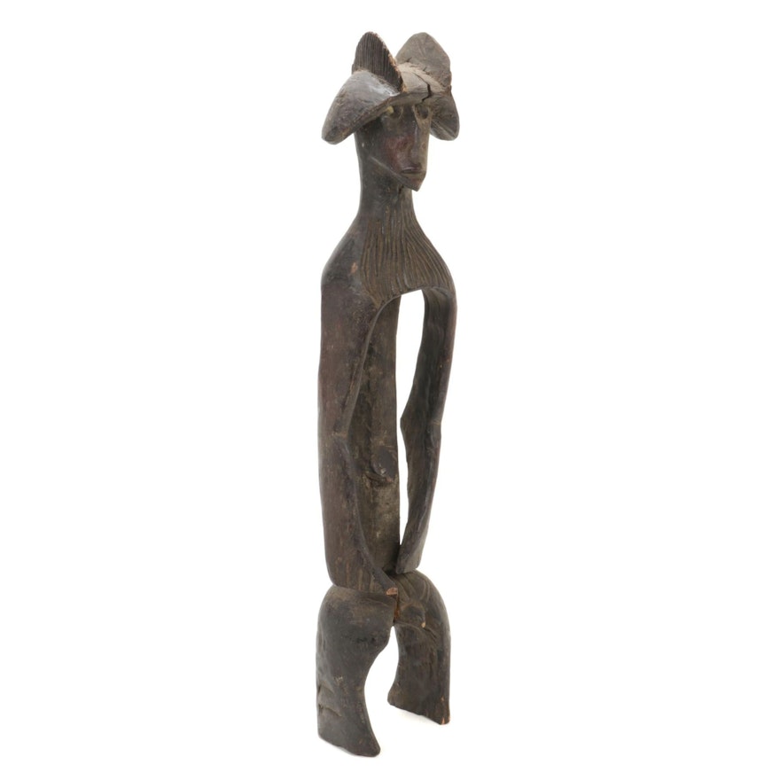 Mumuye Style Hand-Carved Wood Figure, Nigeria