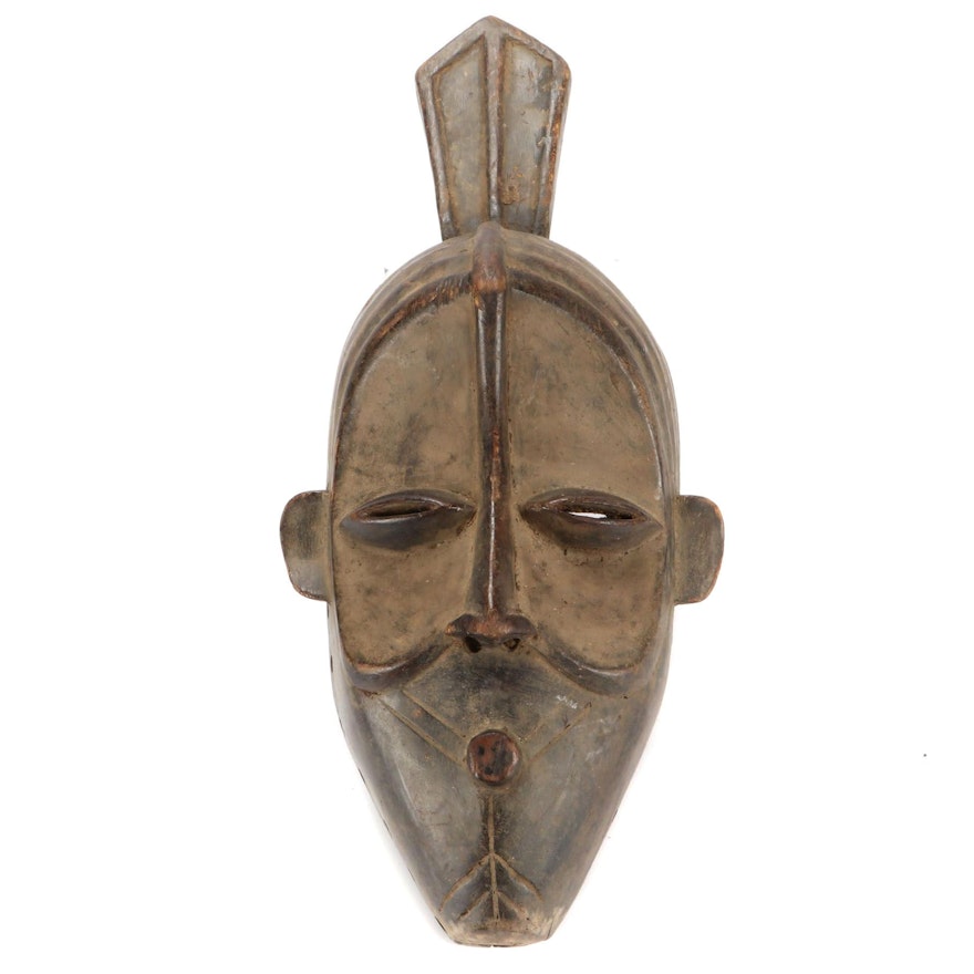 Lulua Style Carved Wood Mask, Democratic Republic of the Congo