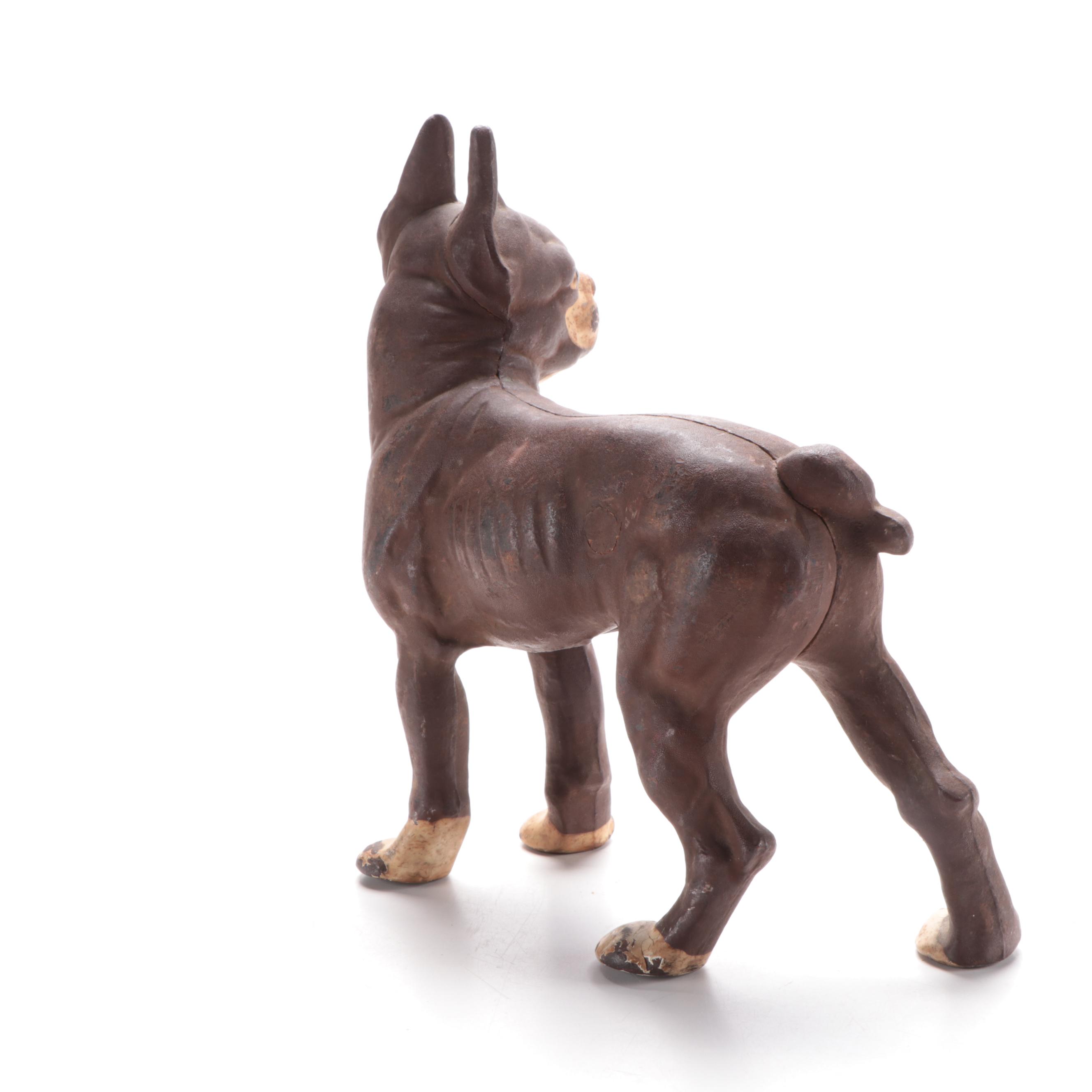 Reproduction Boston Terrier Cast Iron Doorstop in the Hubley Style, Mid 20th C