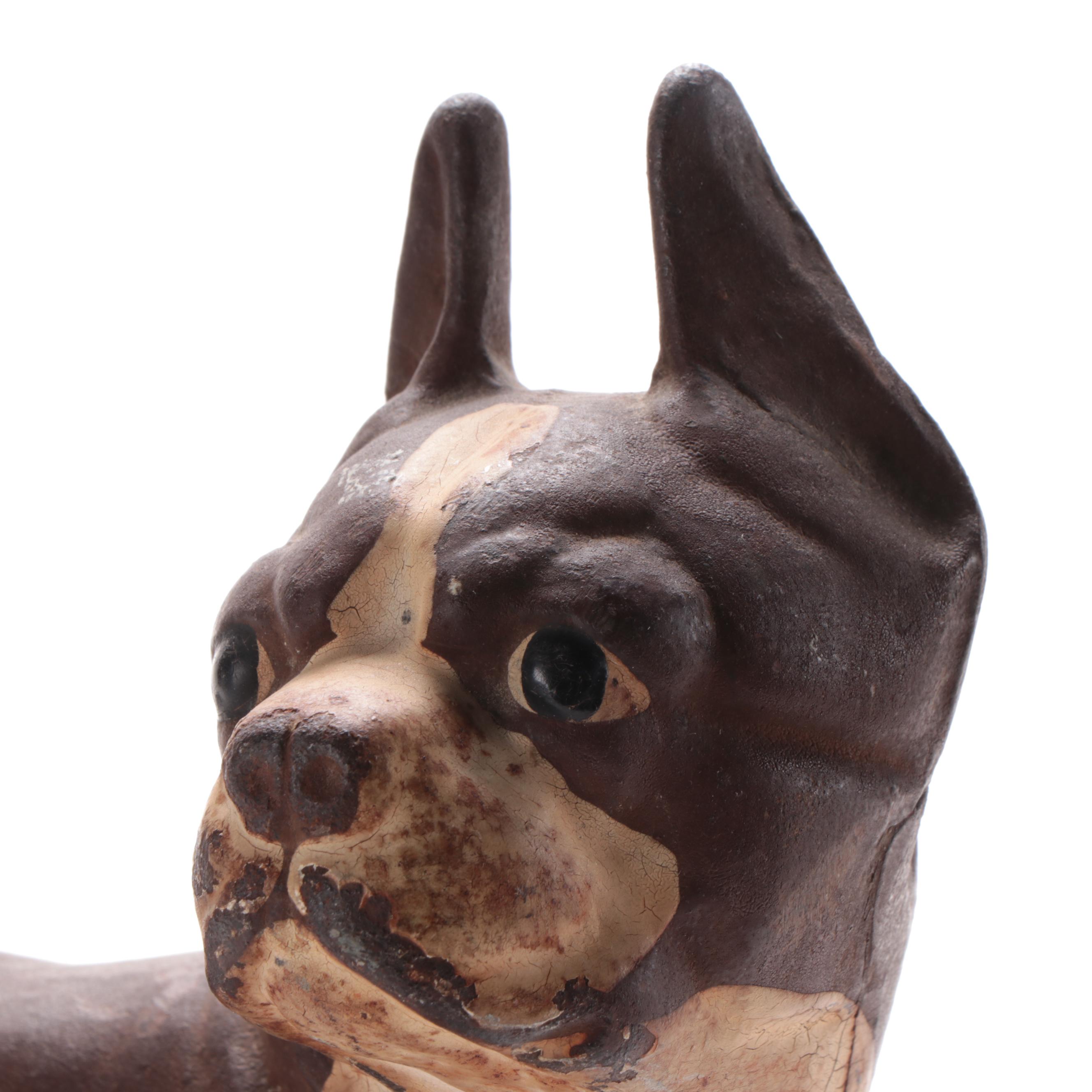 Reproduction Boston Terrier Cast Iron Doorstop in the Hubley Style, Mid 20th C