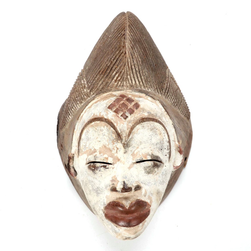 Punu Style Wood Mask, Central Africa