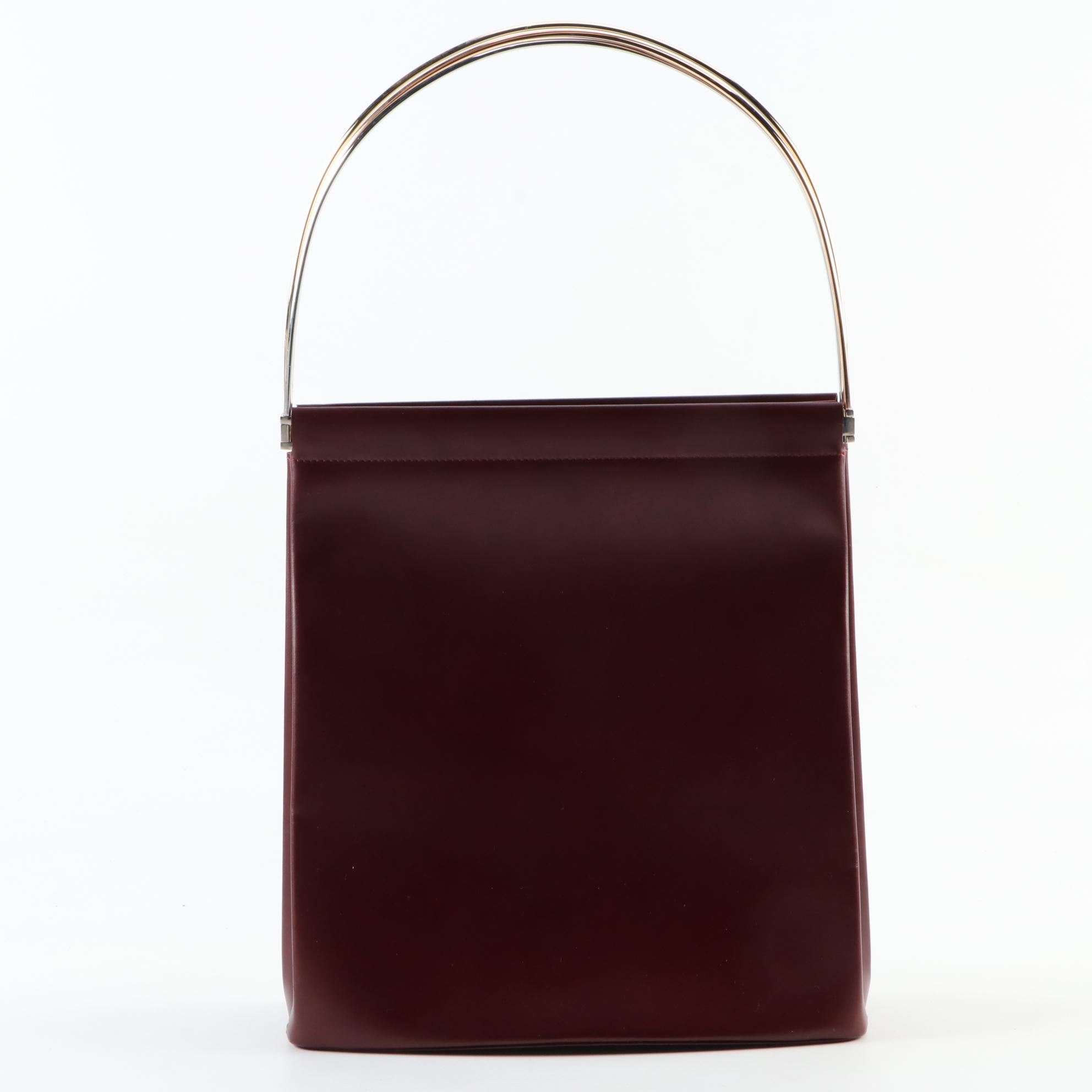 Must de Cartier Trinity Burgundy Leather Top Handle Bag