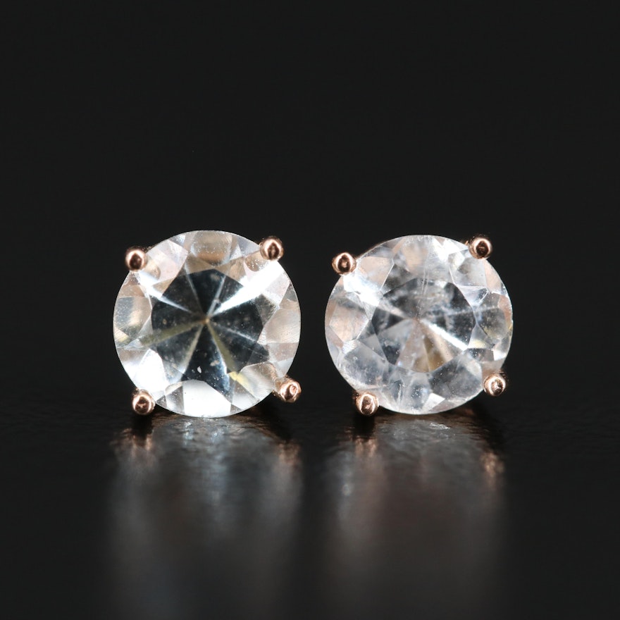 14K Aquamarine Stud Earrings