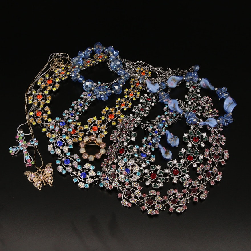 Jewelry Selection Featuring Murano Glass Twist Bead Set