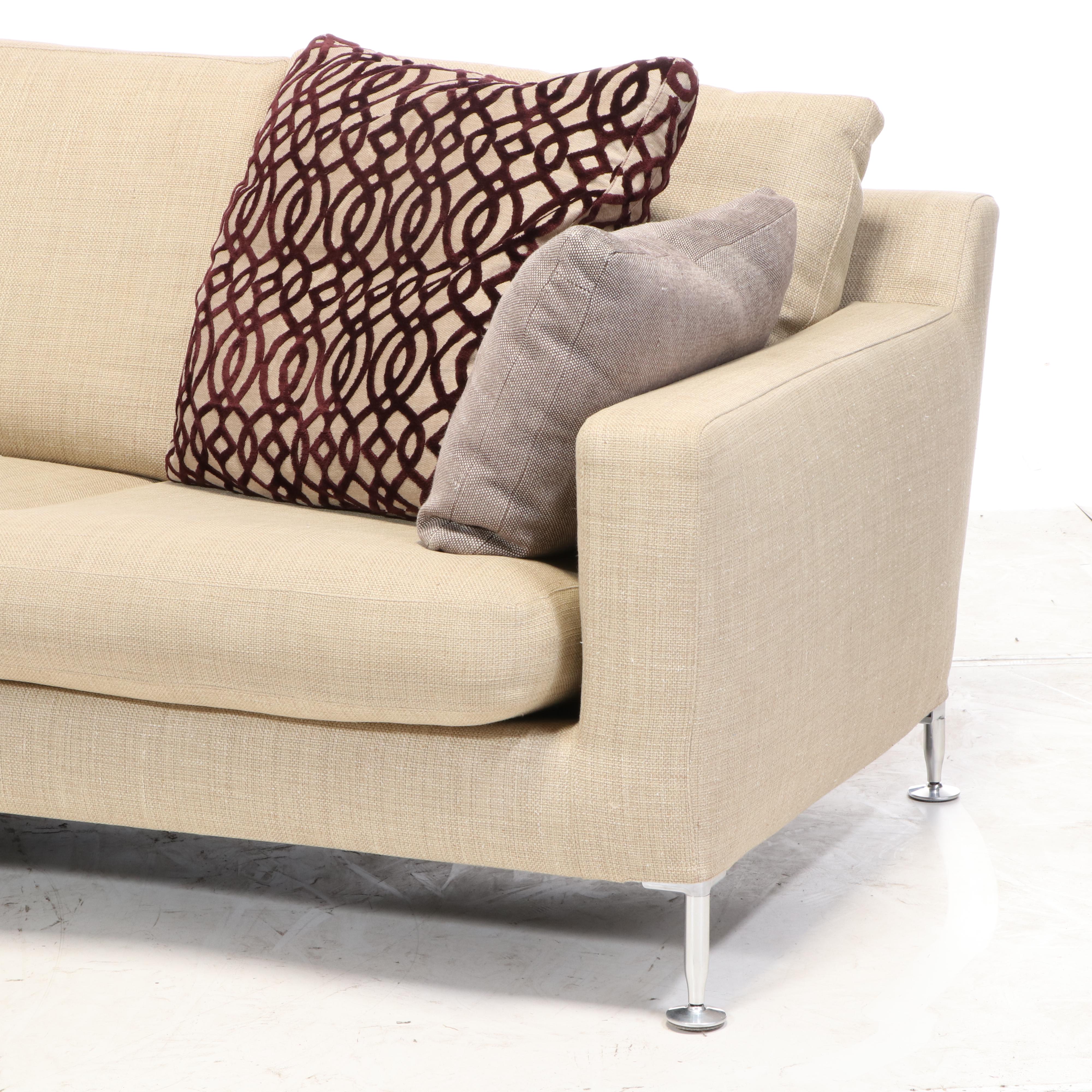 B&B Italia Contemporary Upholstered Two-Piece Sectional Sofa