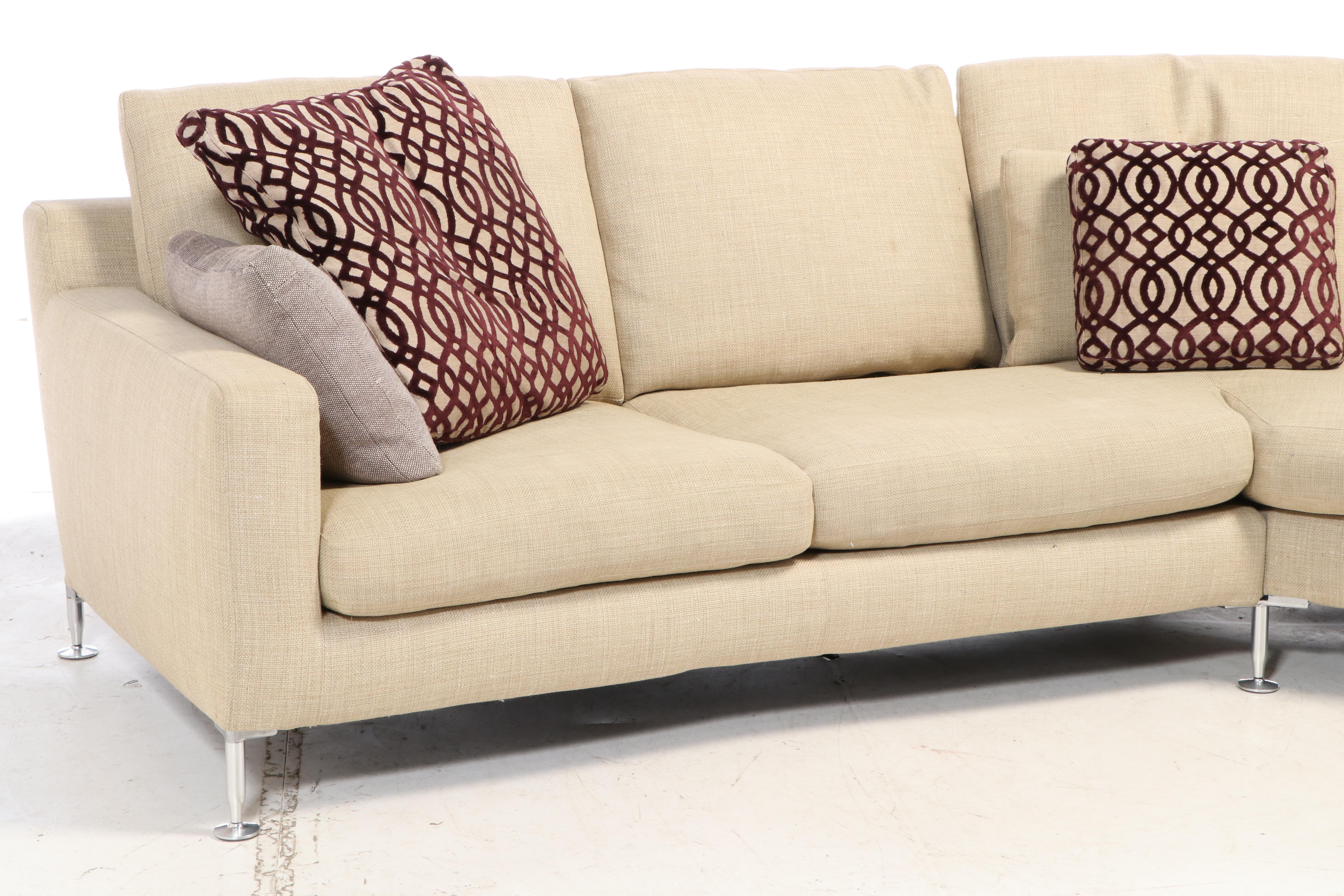 B&B Italia Contemporary Upholstered Two-Piece Sectional Sofa
