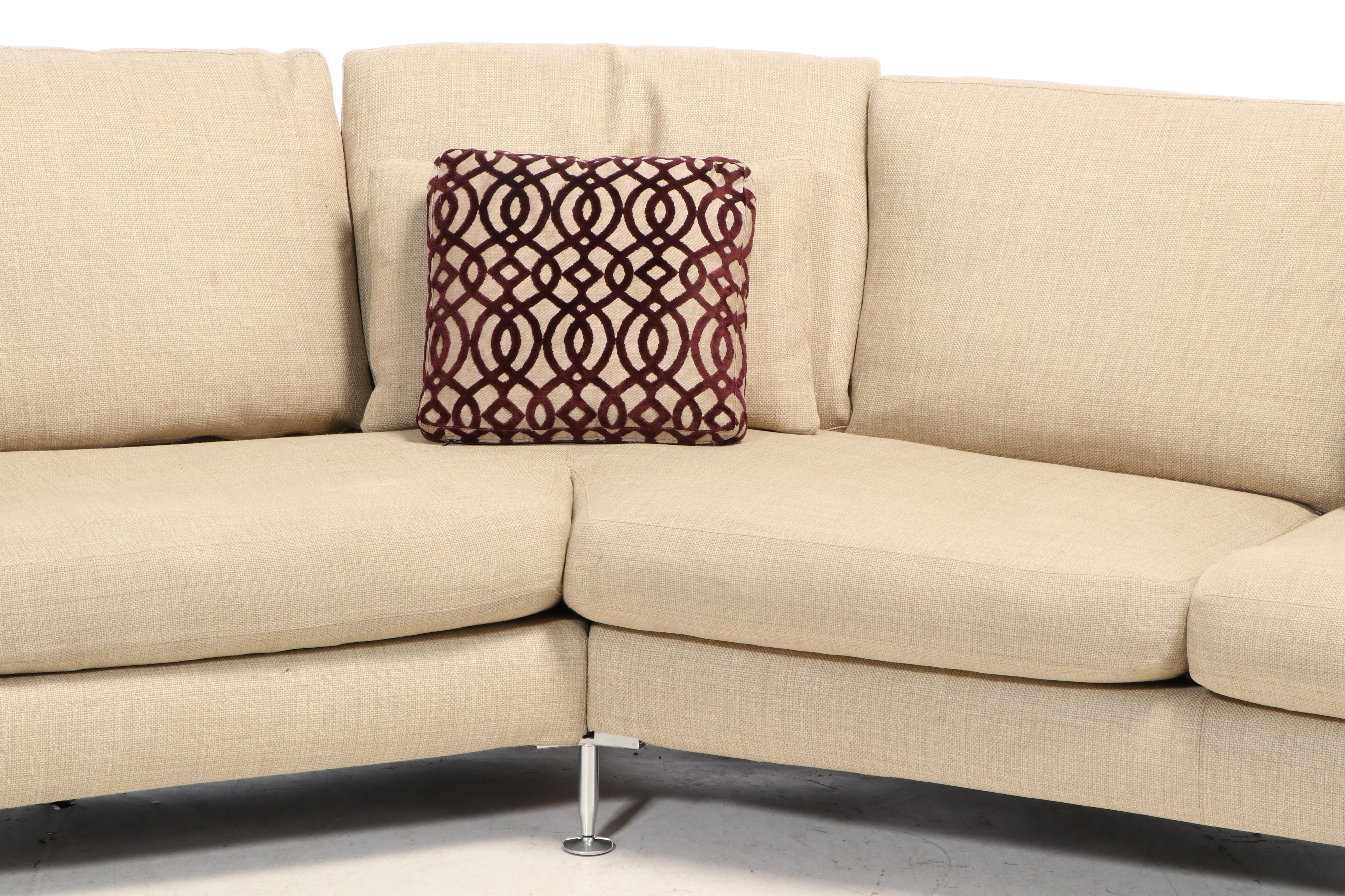 B&B Italia Contemporary Upholstered Two-Piece Sectional Sofa