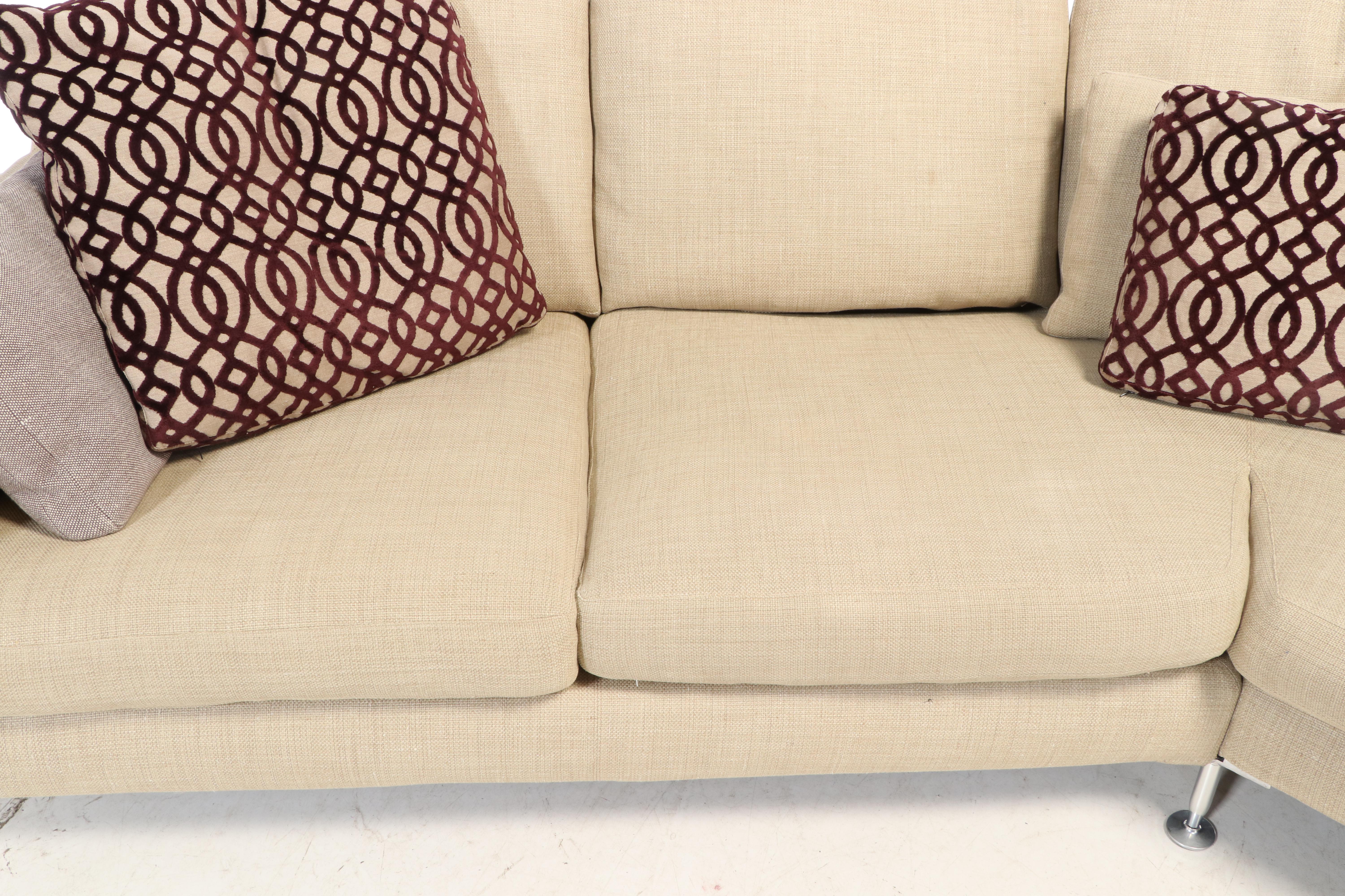 B&B Italia Contemporary Upholstered Two-Piece Sectional Sofa