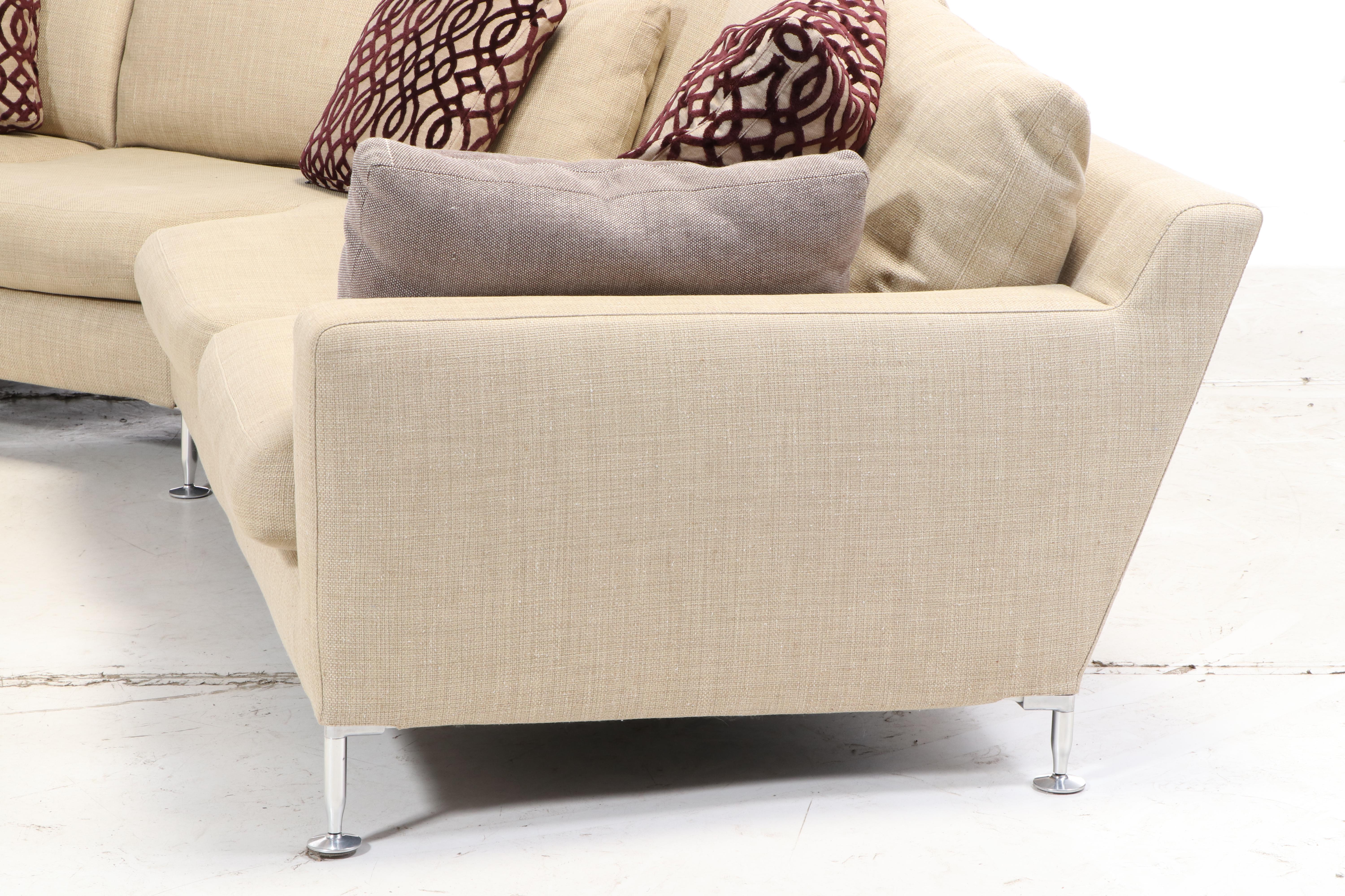 B&B Italia Contemporary Upholstered Two-Piece Sectional Sofa