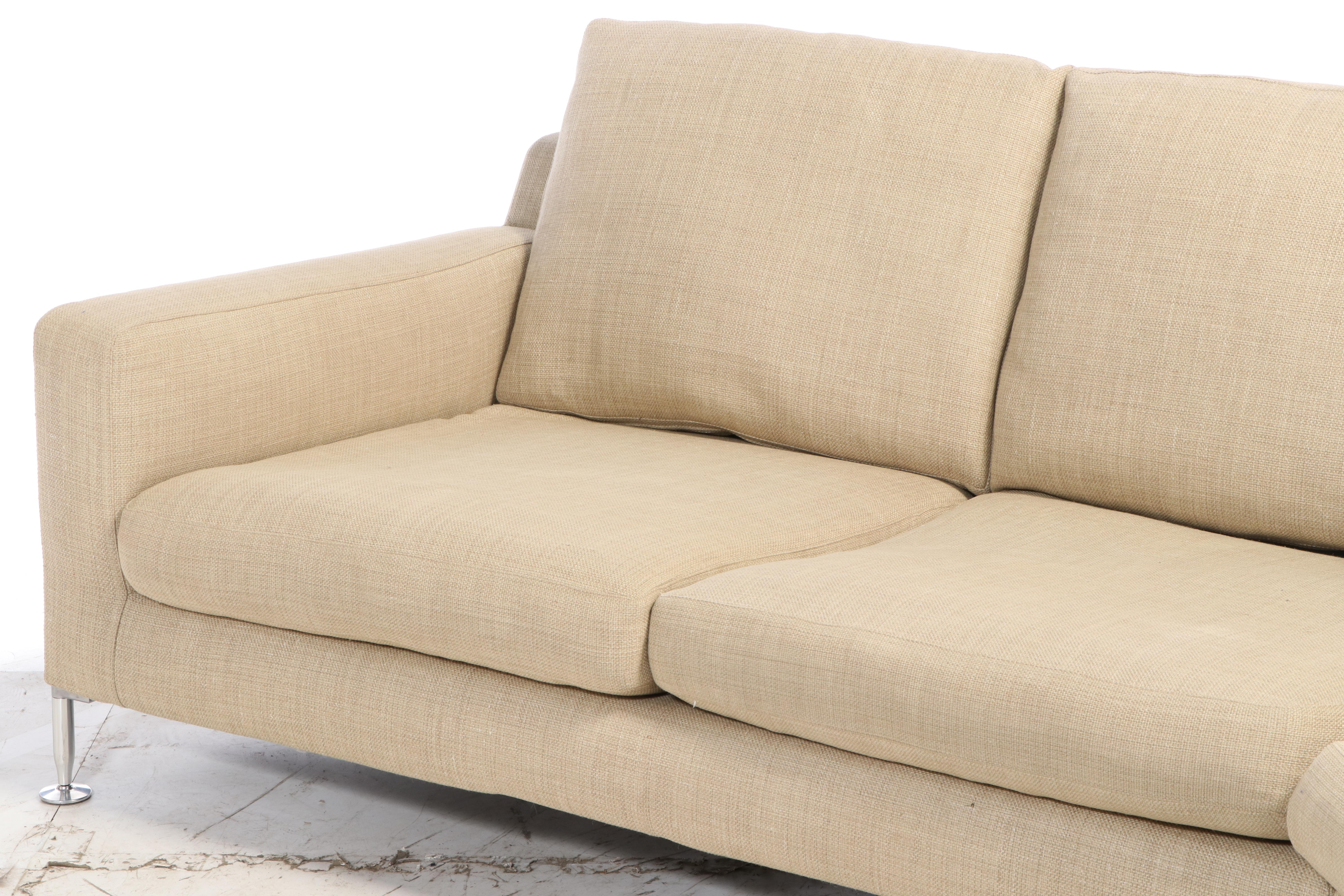 B&B Italia Contemporary Upholstered Two-Piece Sectional Sofa