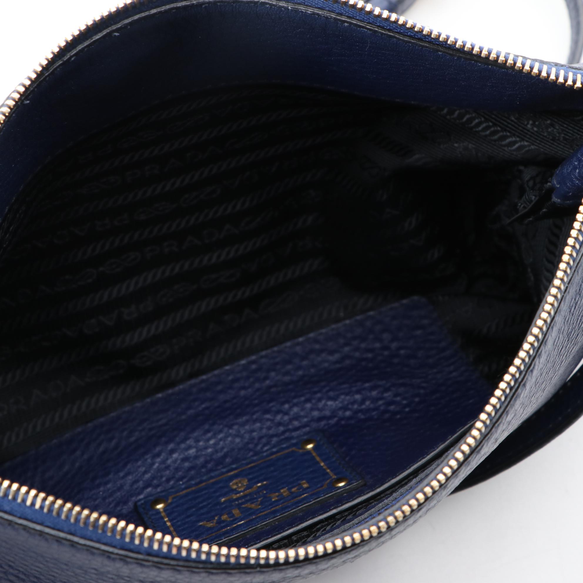 Prada Crossbody Bag in Indigo Vitello Daino Leather