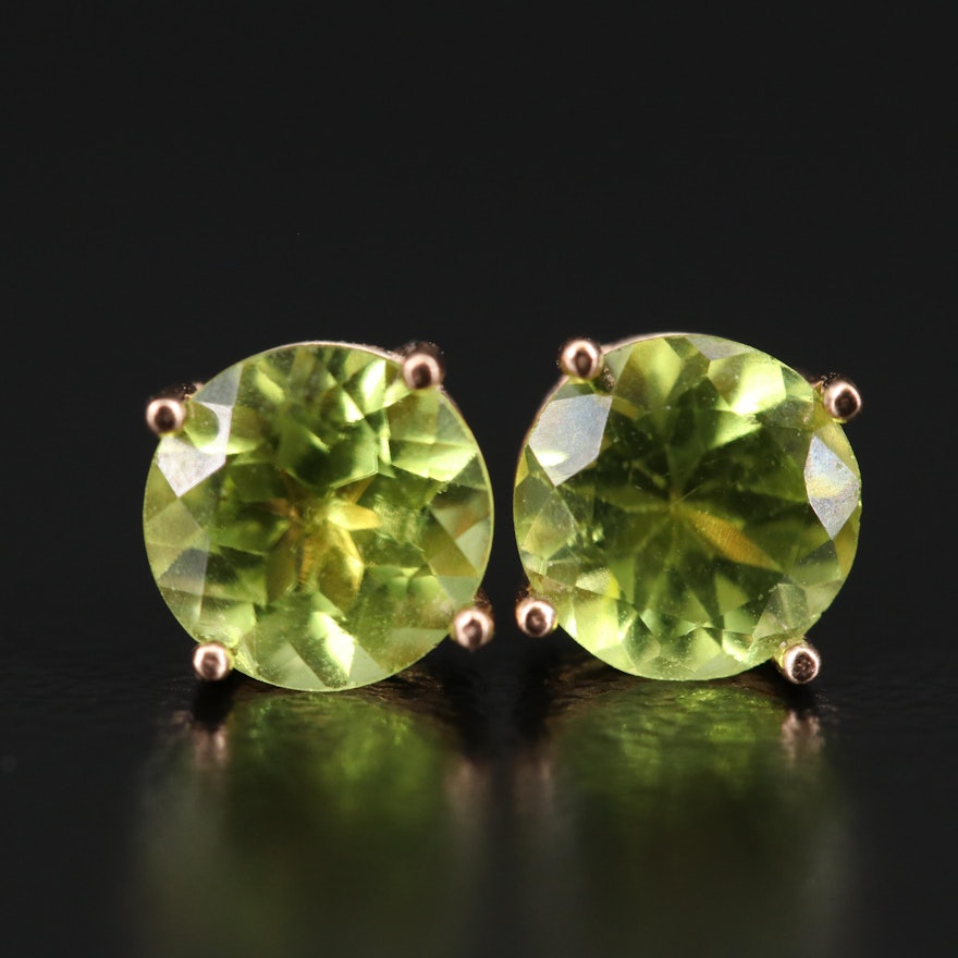 14K Peridot Stud Earrings