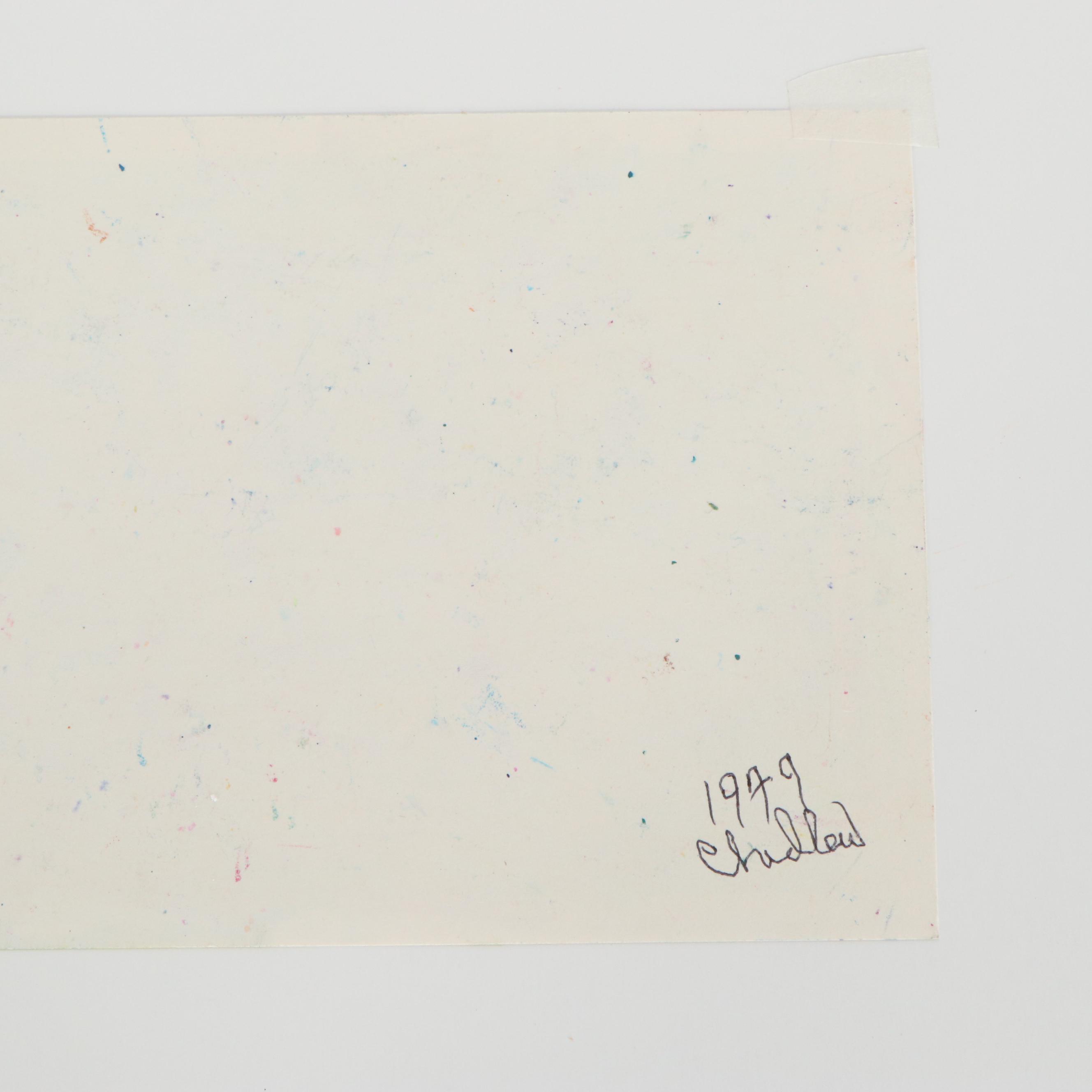 Paul Chidlaw Abstract Expressionist Pastel Drawing