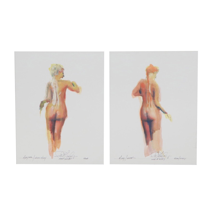 Robert Lackney Watercolor Paintings over Giclée "Molly"
