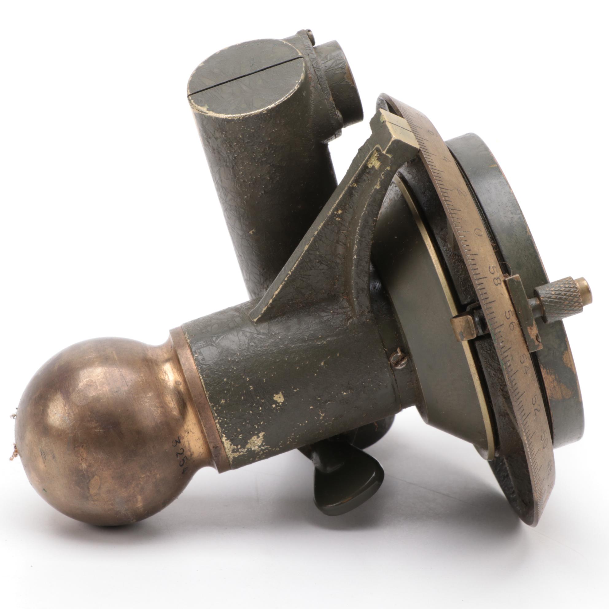 SA Model 3254 Brass Pressure Gauge in Leather Case, Early to Mid 20th Century