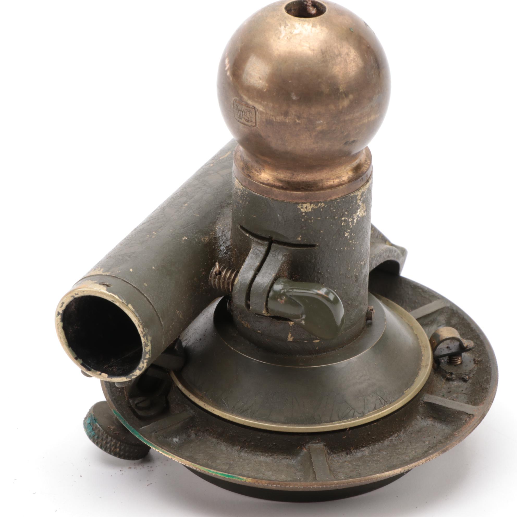 SA Model 3254 Brass Pressure Gauge in Leather Case, Early to Mid 20th Century