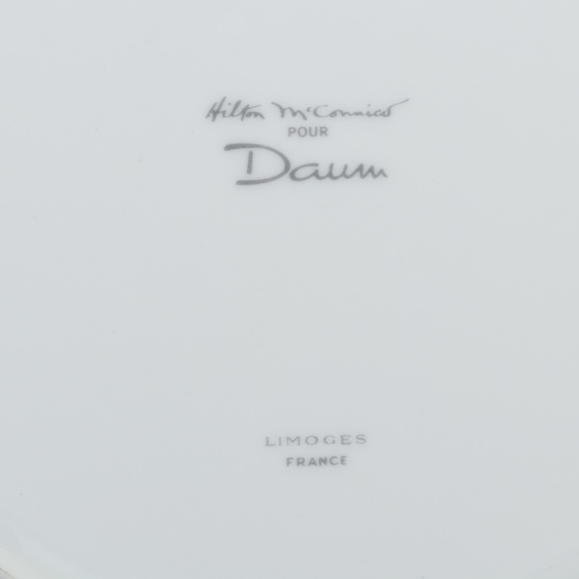 Hilton McConnico for Daum France "Cactus" Porcelain Dinner Plates and Chargers