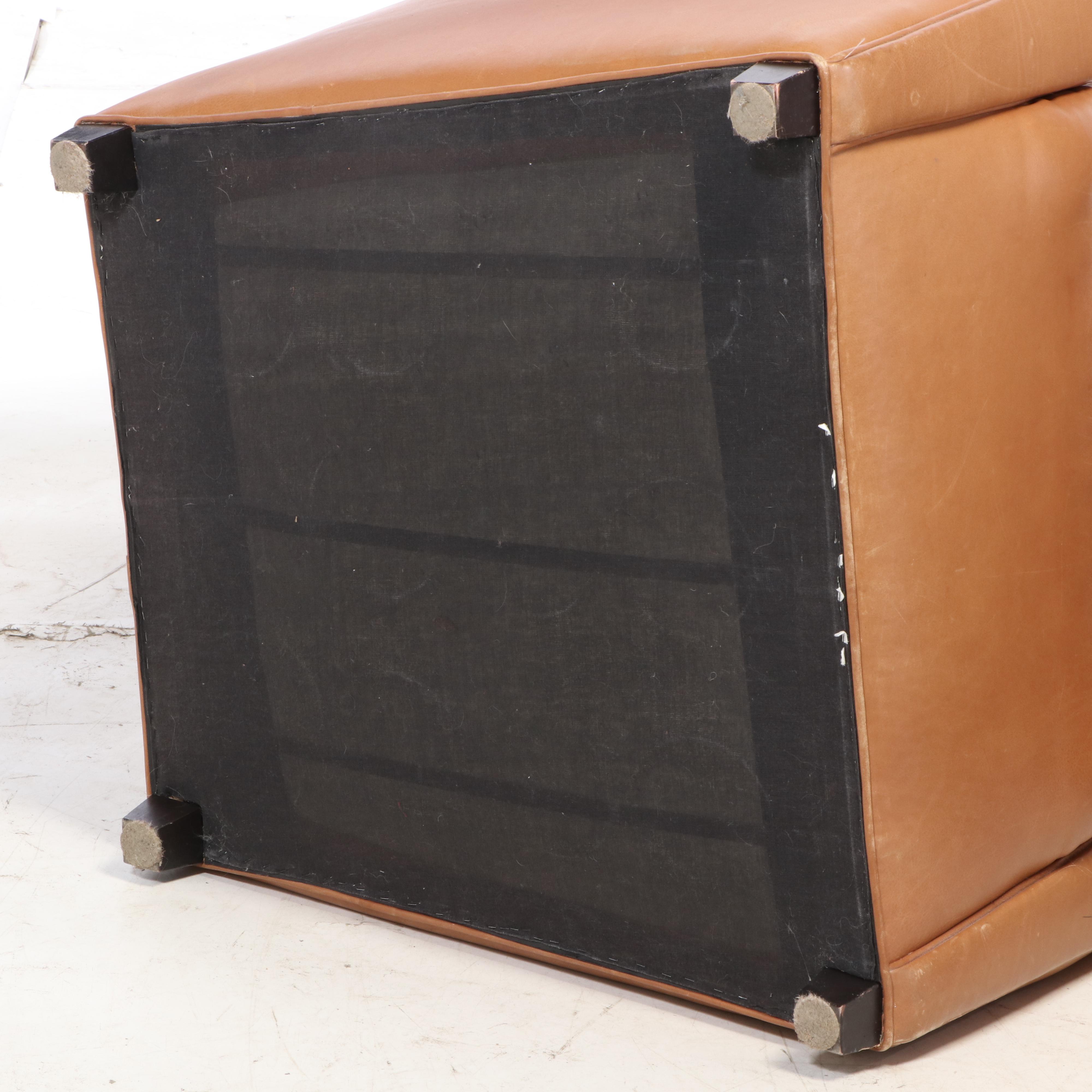 Coach for Baker Furniture Art Deco Style Leather Club Chairs, Late 20th Century