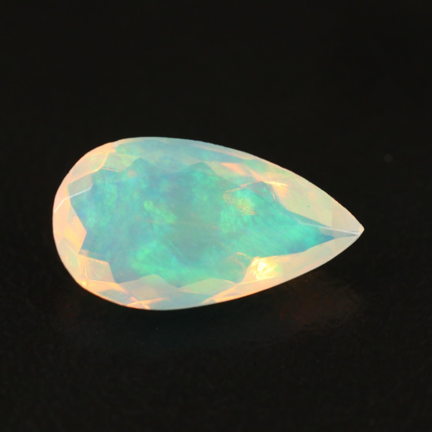 Loose 1.53 CT Pear Faceted Opal