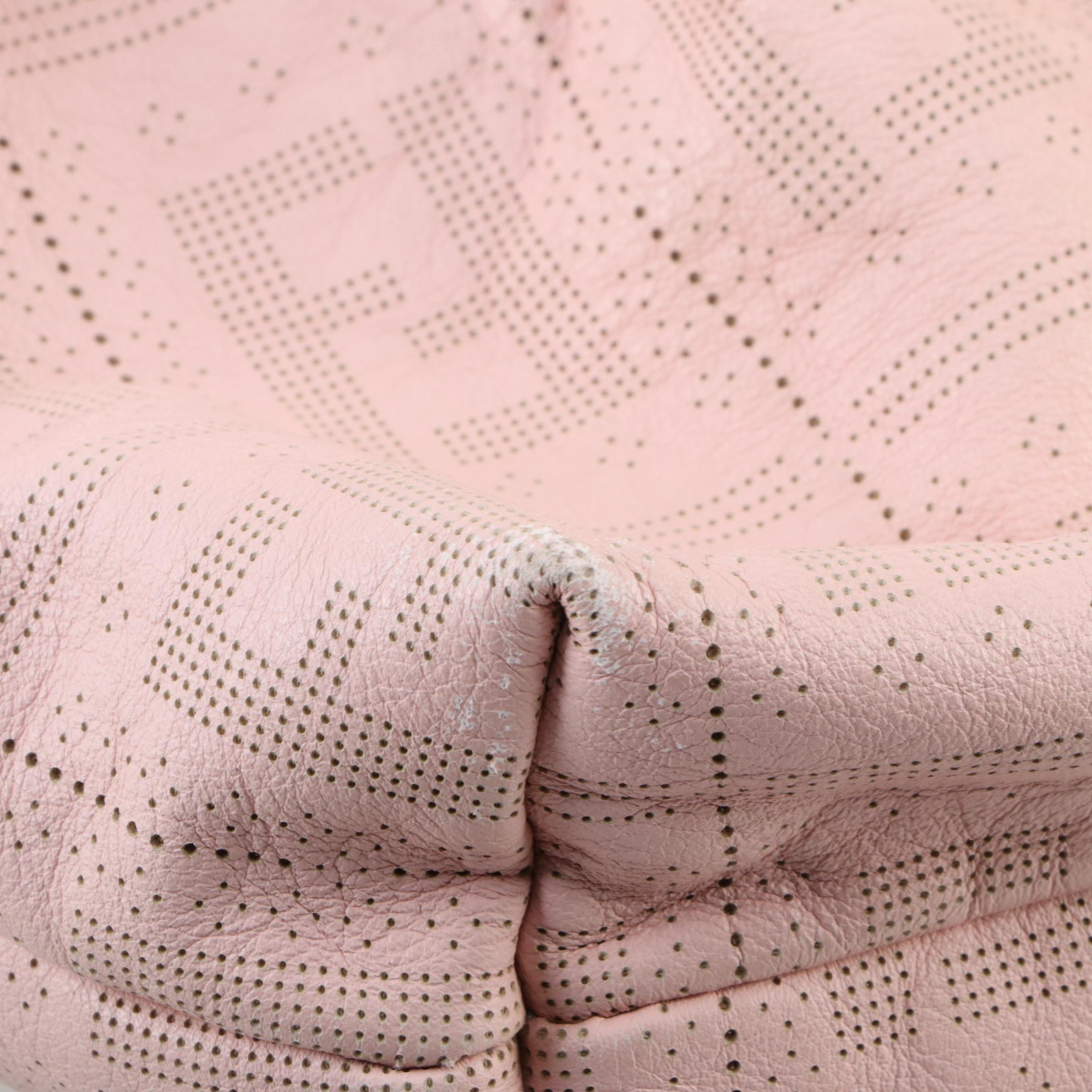 Fendi Large Chef Shoulder Bag in Zucca Perforated Blush Pink Leather