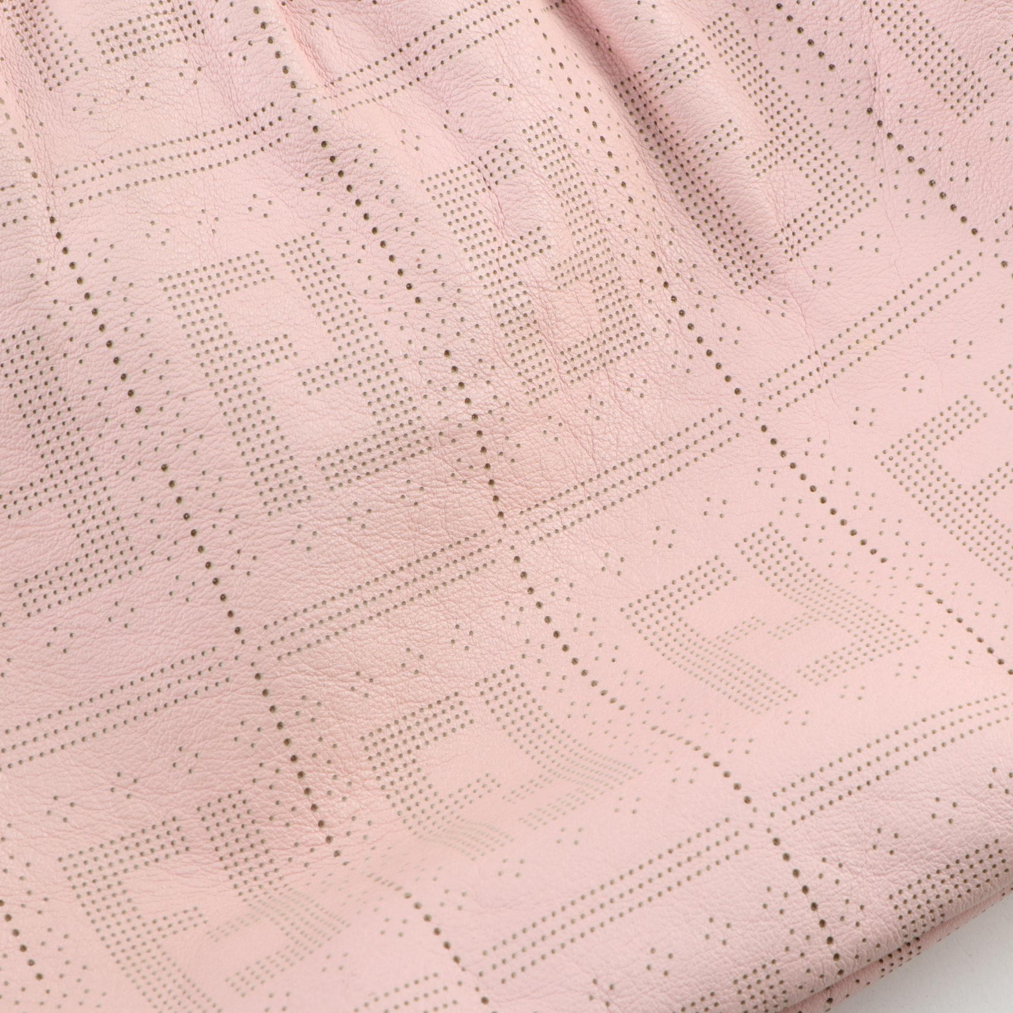 Fendi Large Chef Shoulder Bag in Zucca Perforated Blush Pink Leather