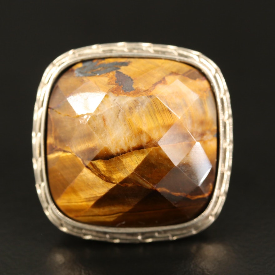 Sterling Tiger's Eye Statement Ring