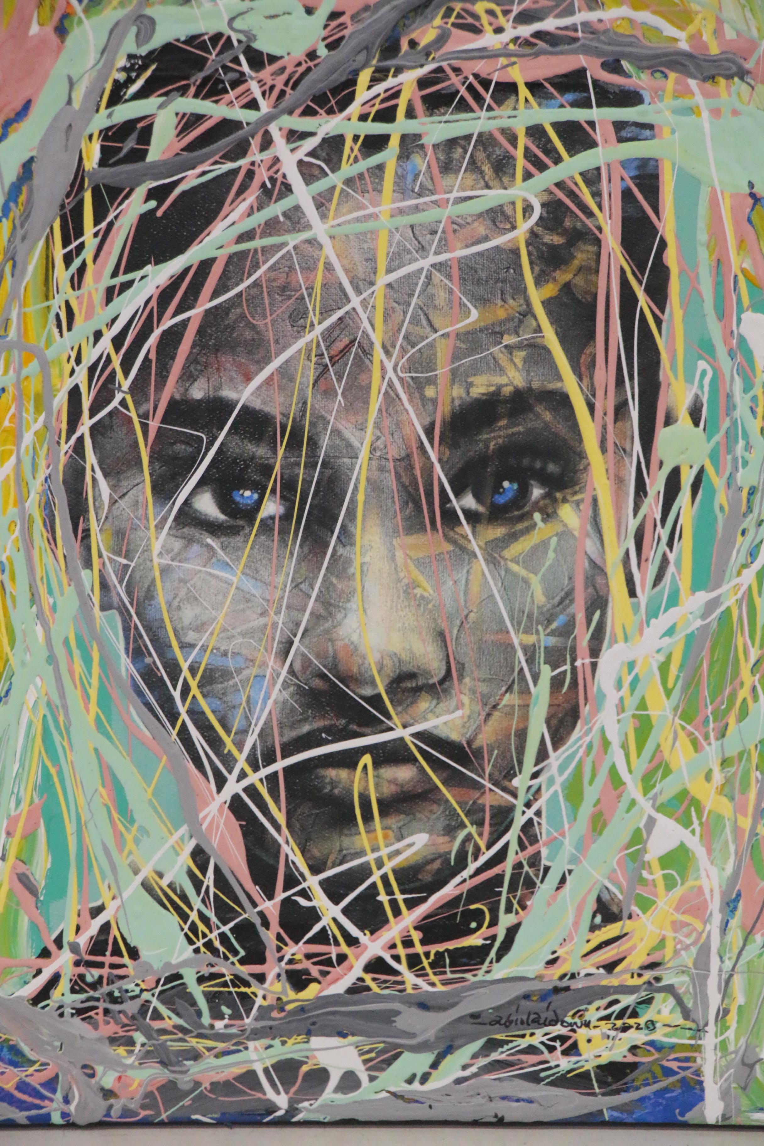 Abiola Idowu Mixed Media Painting "Thanksgiving," 2020