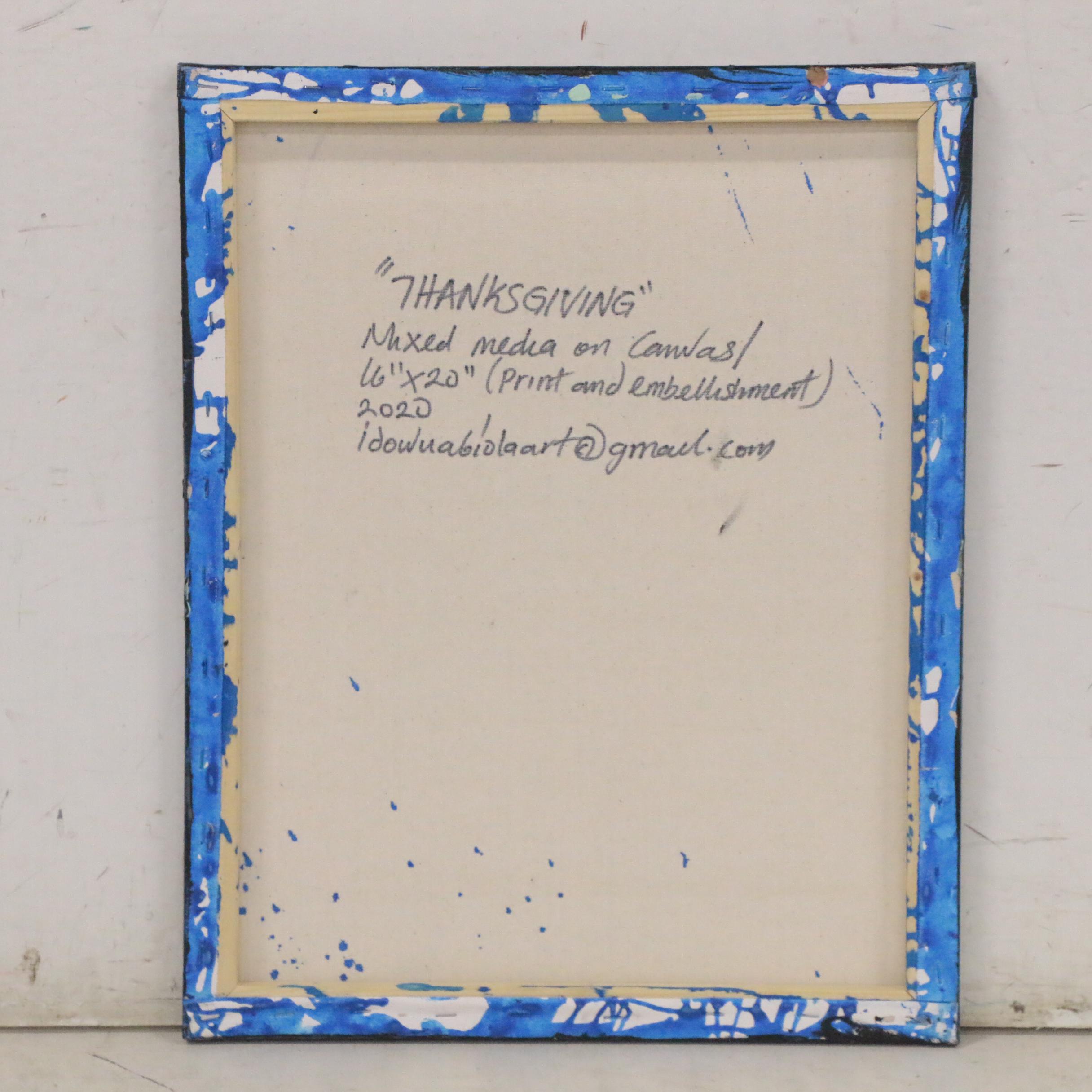 Abiola Idowu Mixed Media Painting "Thanksgiving," 2020