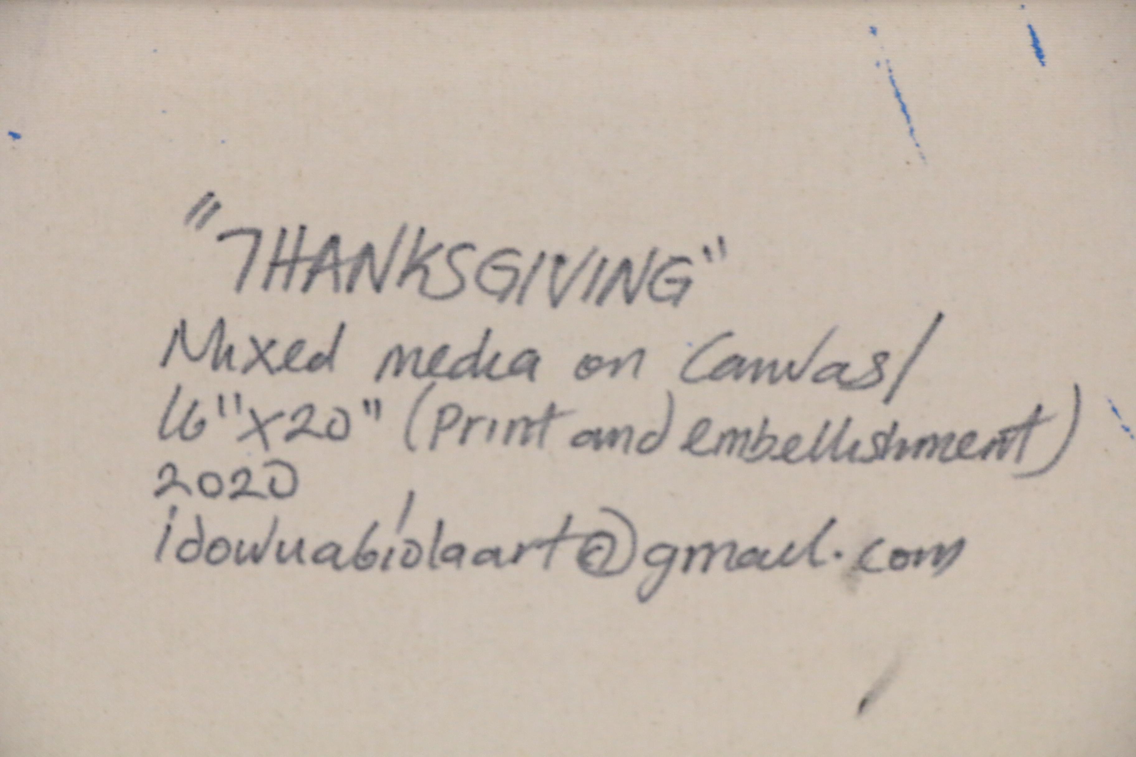 Abiola Idowu Mixed Media Painting "Thanksgiving," 2020