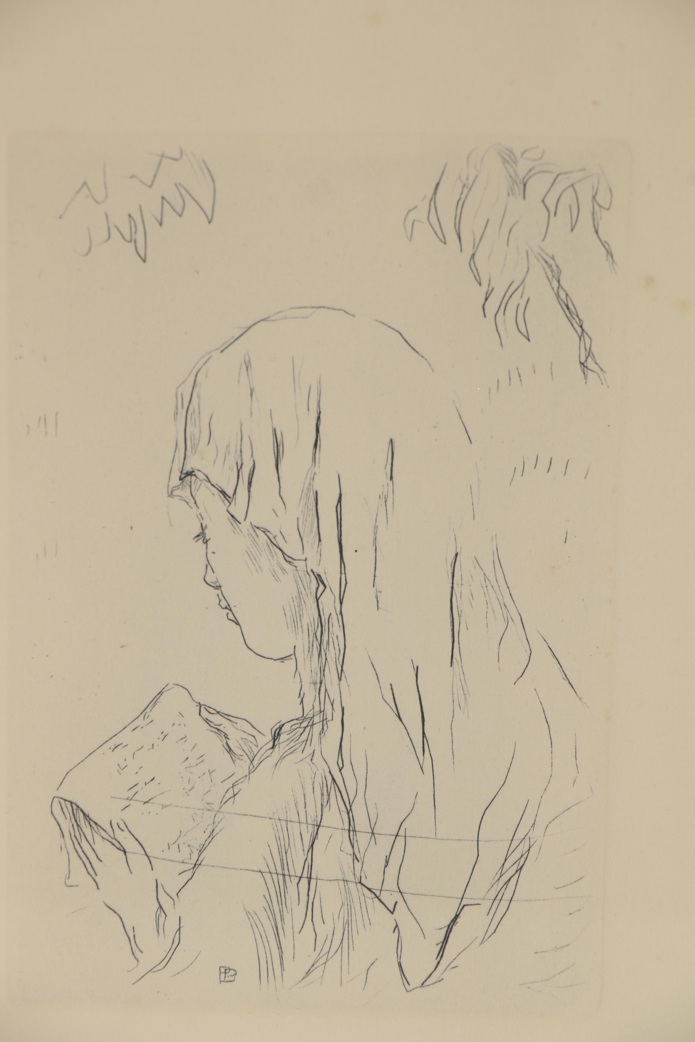 Pierre Bonnard Restrike Etching "Jeune Fille Lisant"