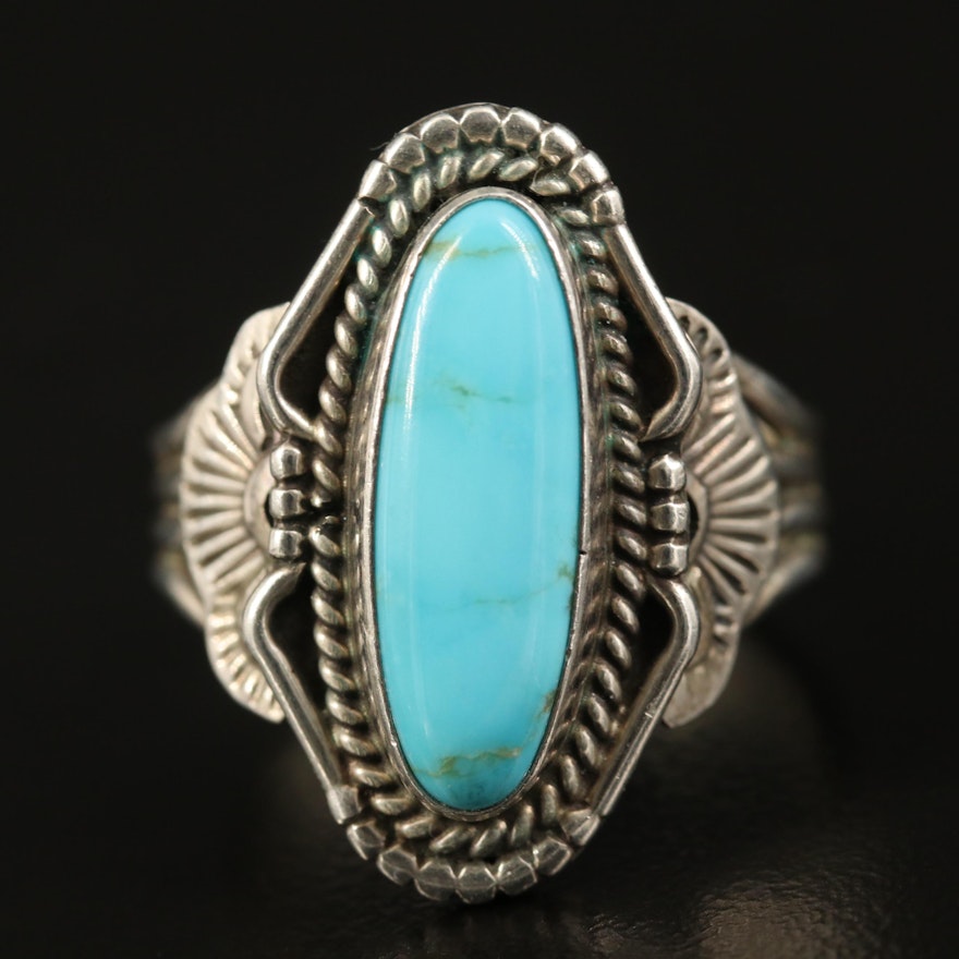 Southwestern Sterling Turquoise Ring