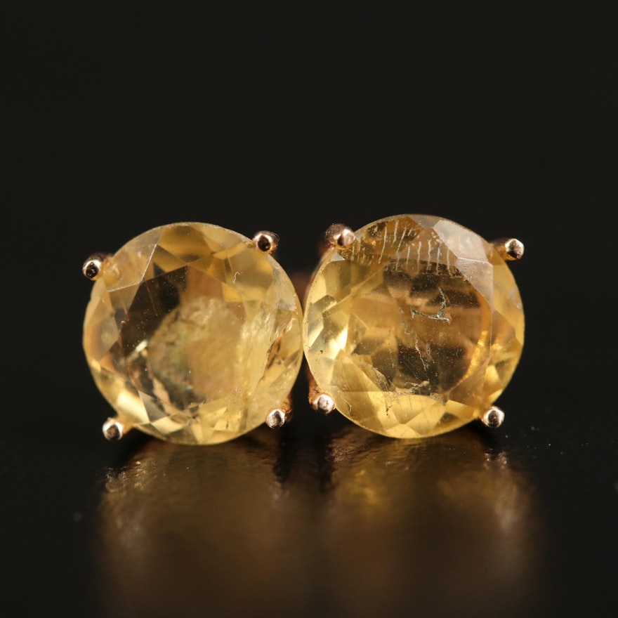 14K Citrine Stud Earrings