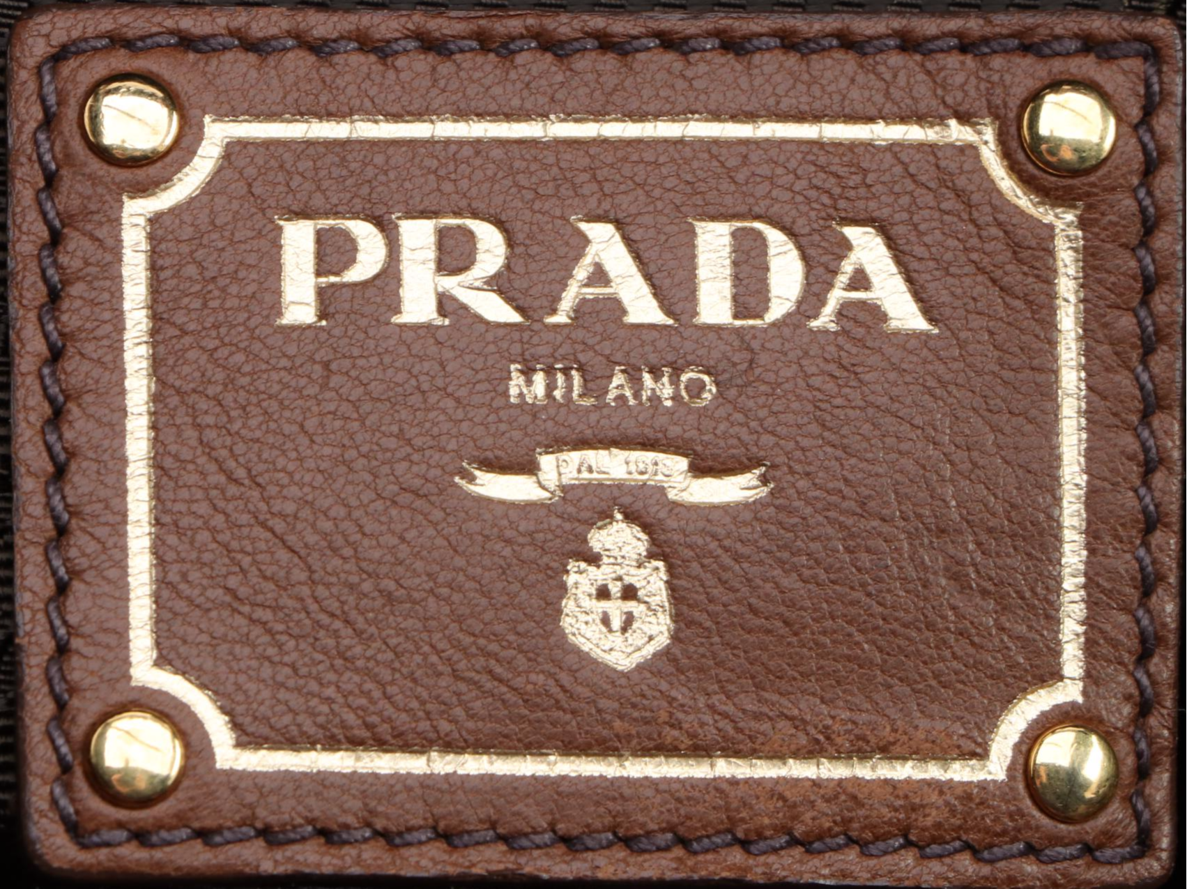 Prada Brown Leather Drawstring Tote Bag