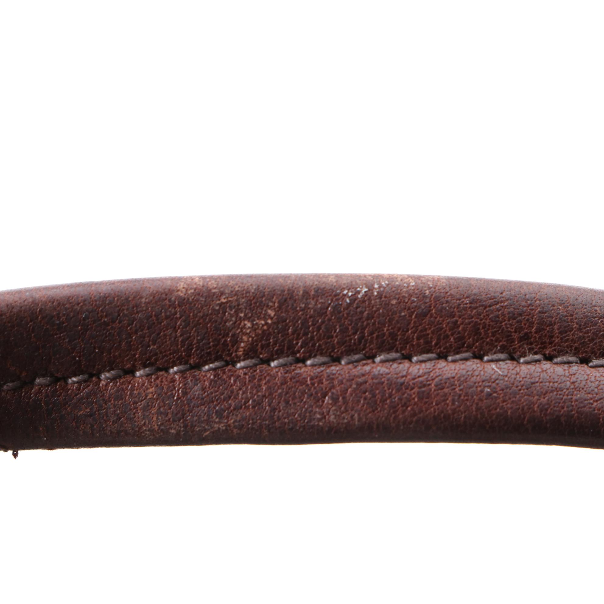 Prada Brown Leather Drawstring Tote Bag